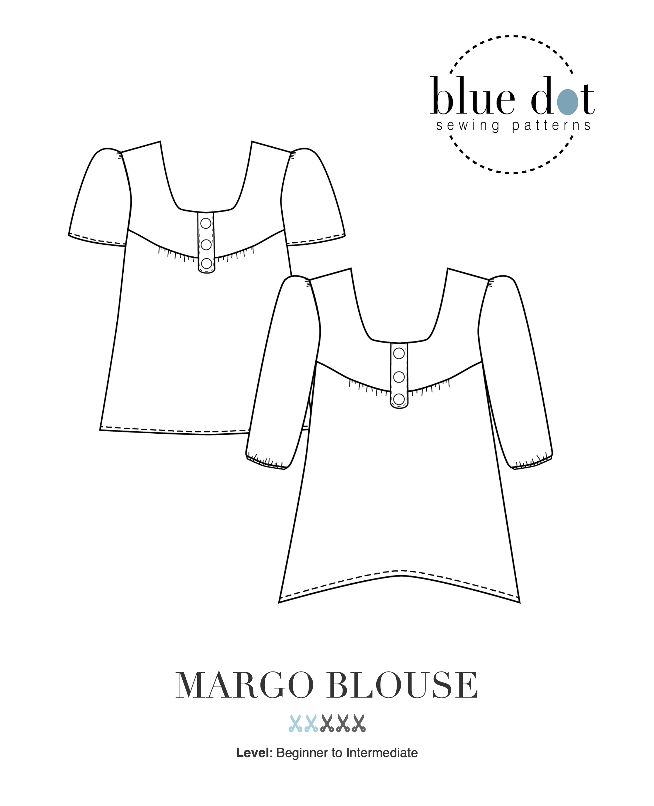 Blue Dot Patterns Margo Blouse