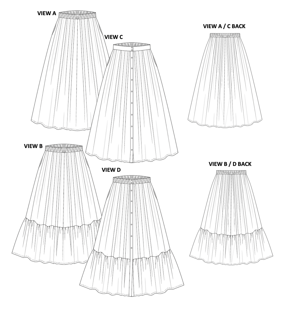 Gho Patterns Mathra Sew.lala Patterns Martha Skirt – The Fold Line
