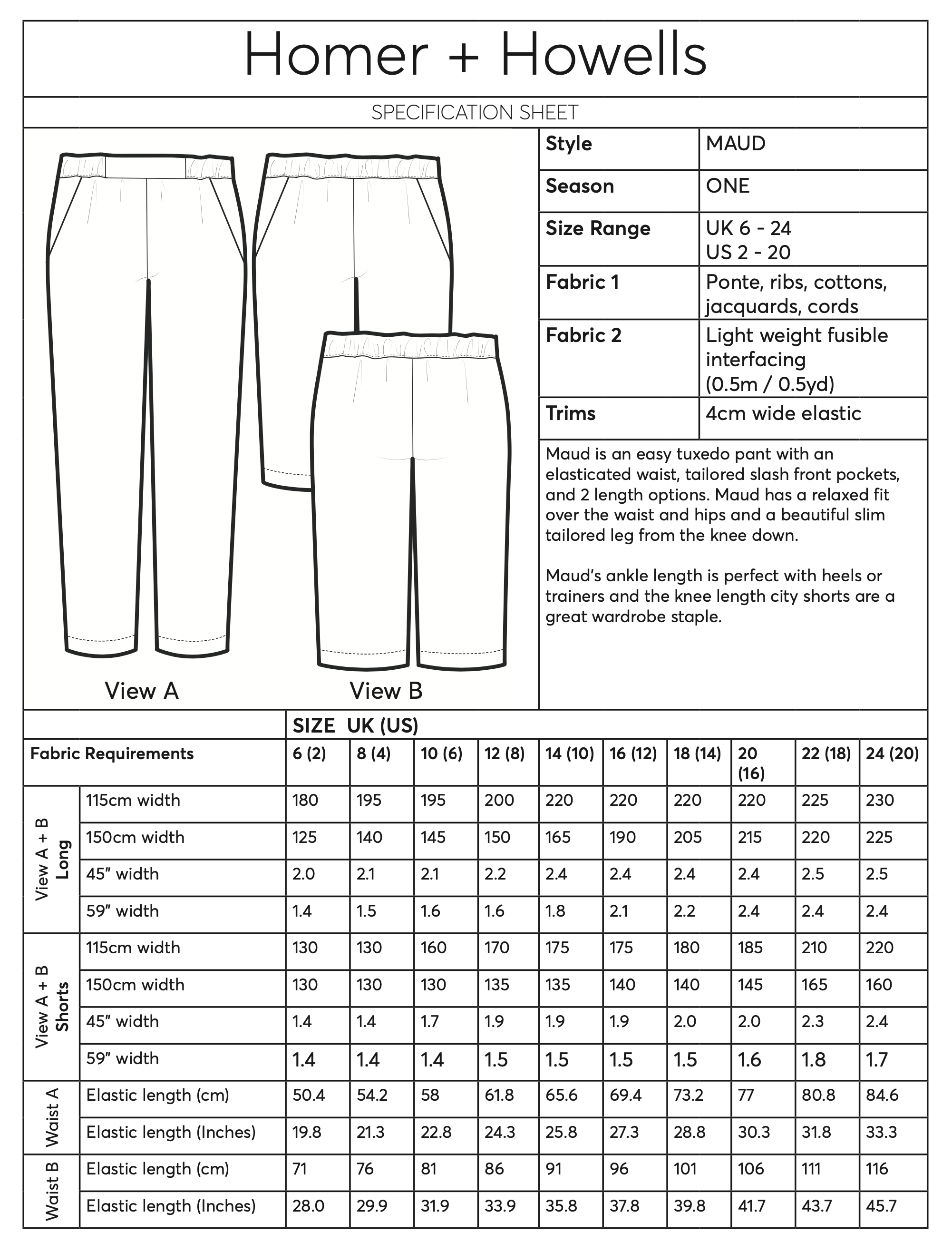 Homer + Howells Maud Trousers and Shorts