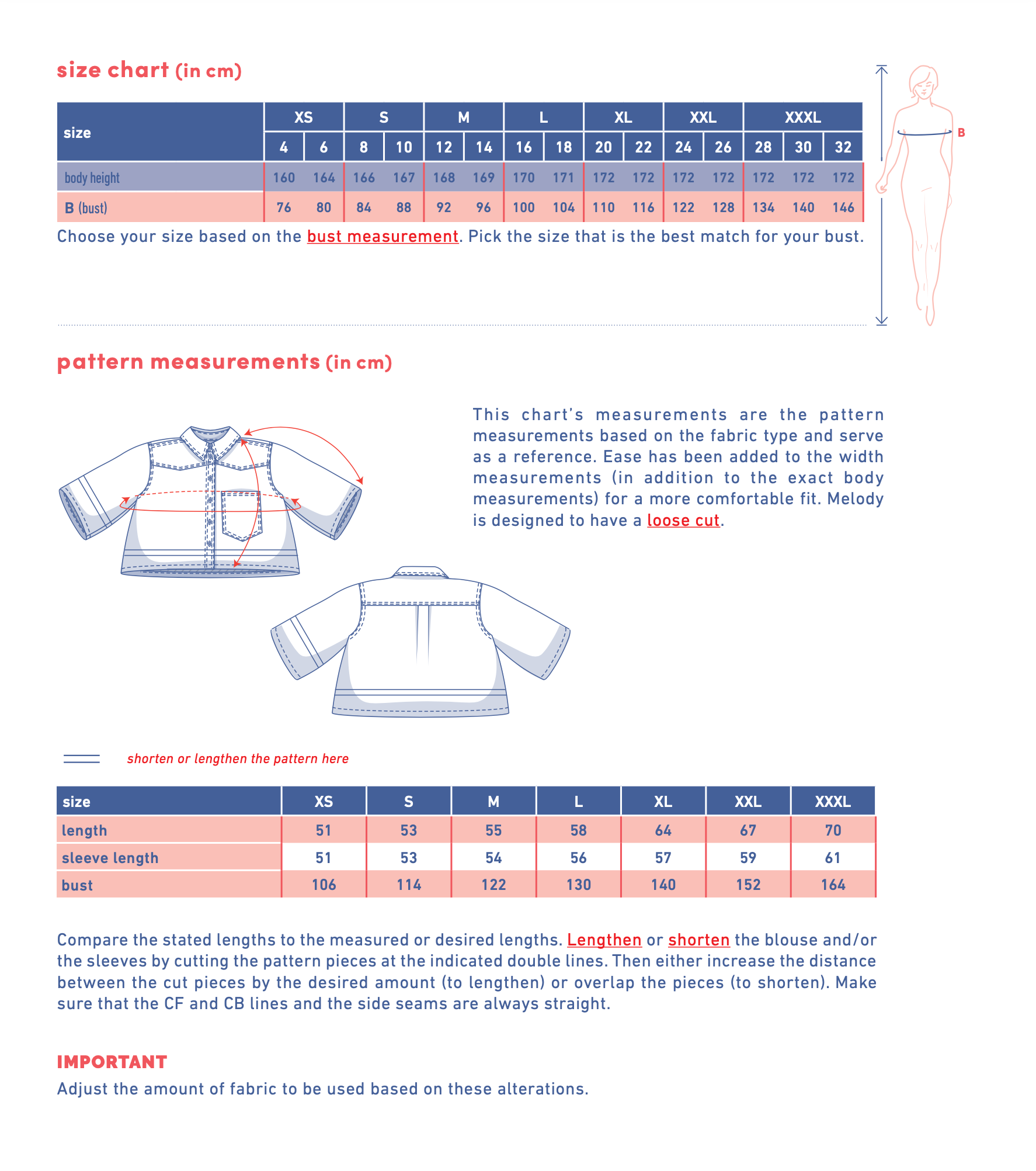 Fibre Mood Melody, Mimi and Melanie Shirts