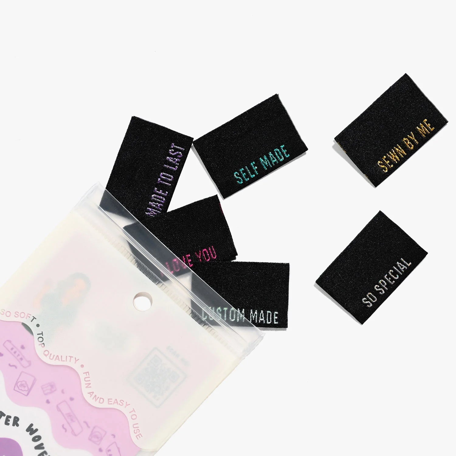 Kylie & The Machine 'Metallic Side Seams (Black)' Labels