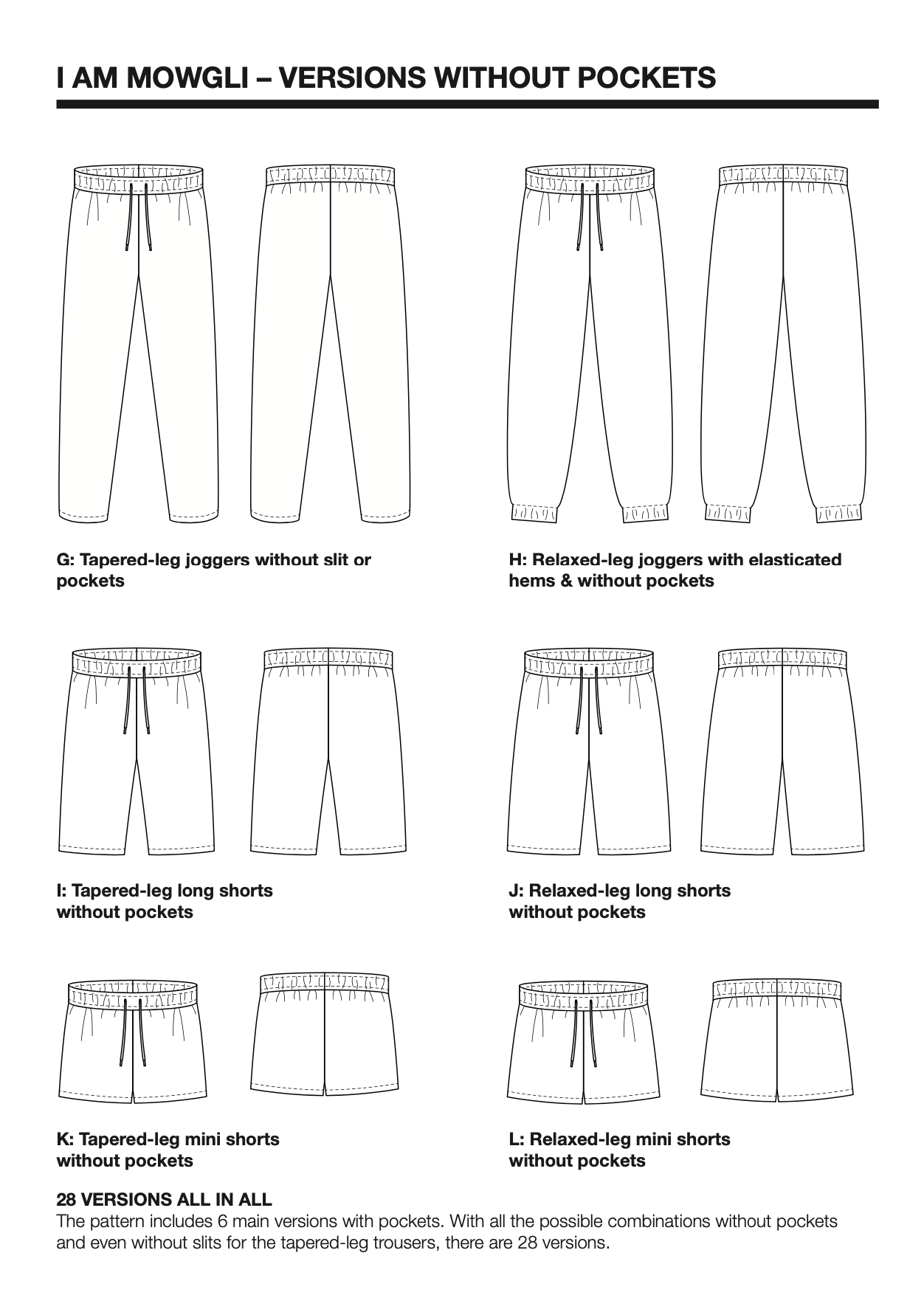 I am MOWGLI - Joggers Pattern - I AM PATTERNS I am MOWGLI - Joggers Pattern - I AM PATTERNS