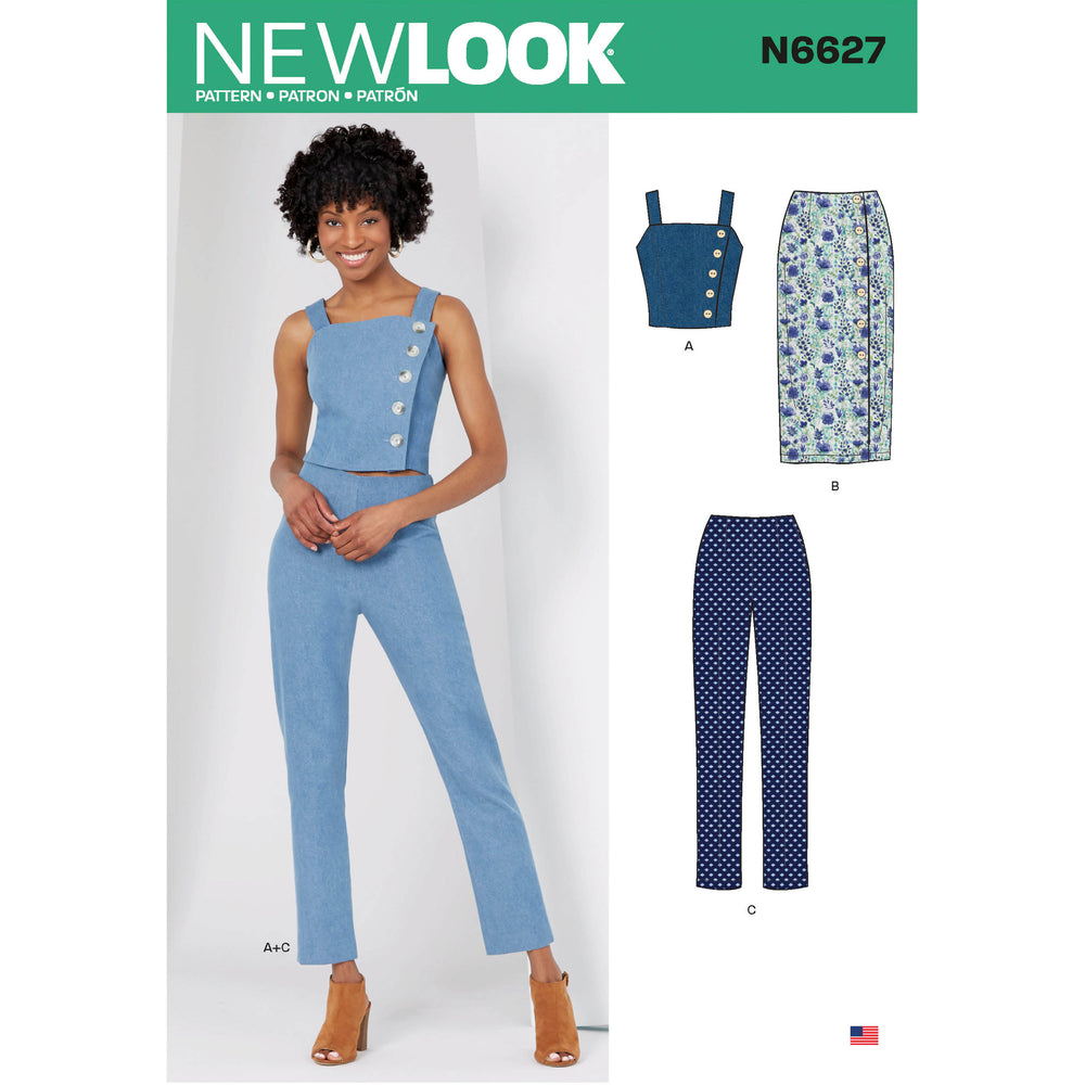 New Look Top, Skirt and Trousers N6627