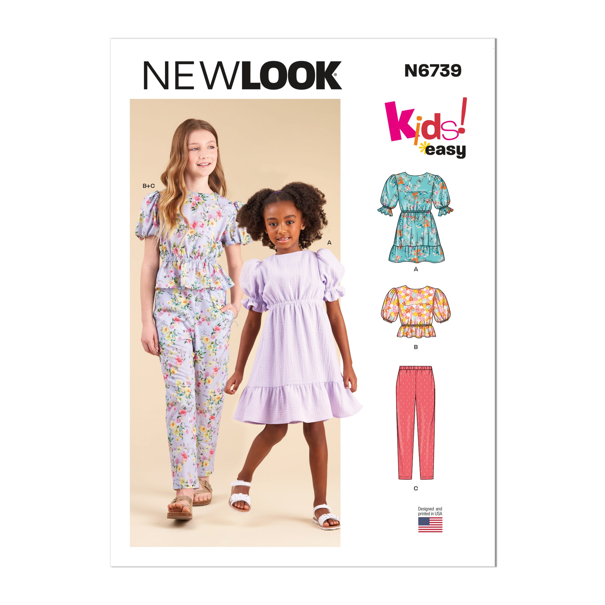 New Look Child/Teen Top, Dress and Trousers N6739