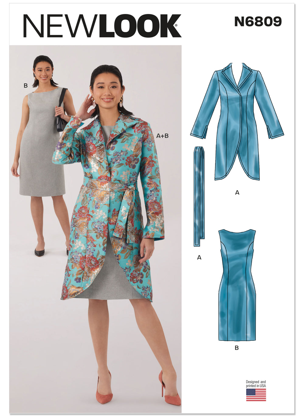 New Look Misses' Jacket, Belt and Dress with Petite Lines N6809