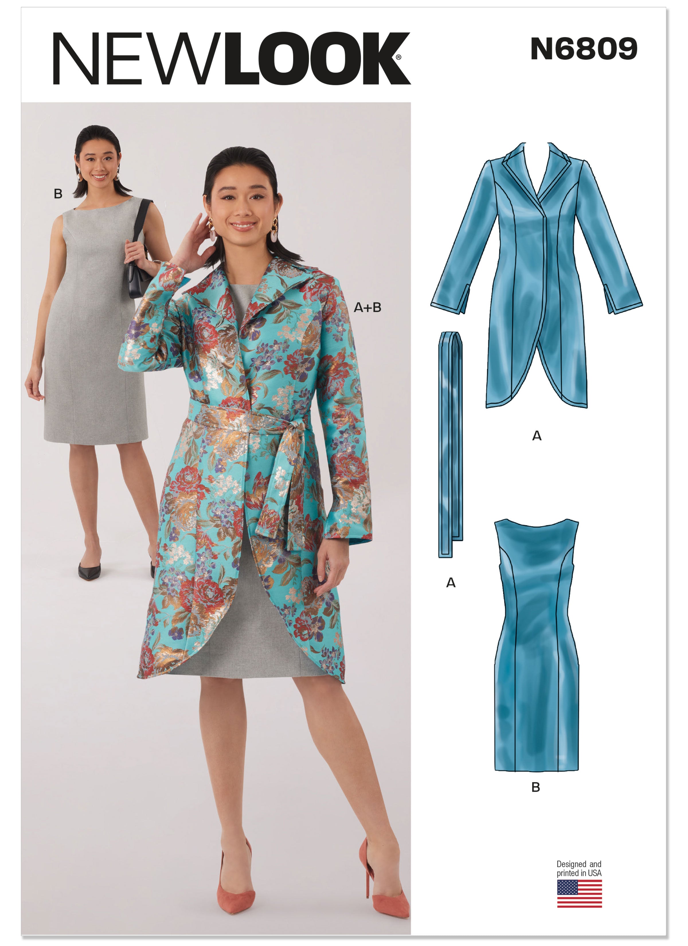 New Look Misses' Jacket, Belt and Dress with Petite Lines N6809