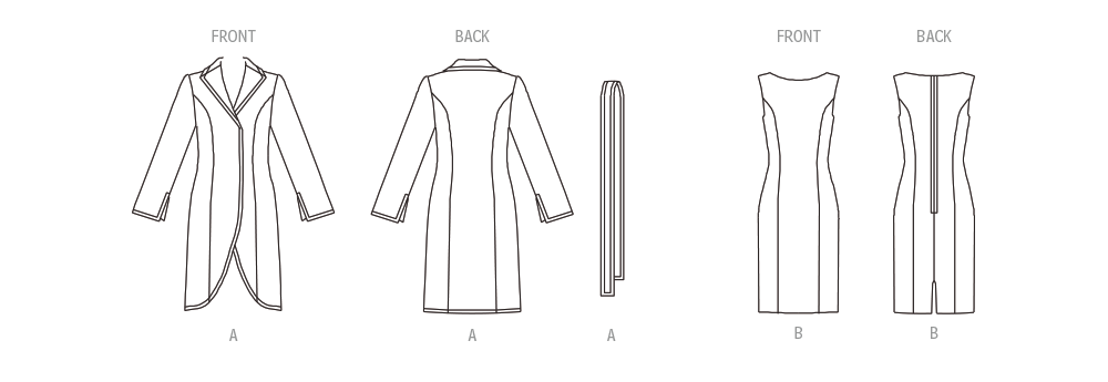 New Look Misses' Jacket, Belt and Dress with Petite Lines N6809