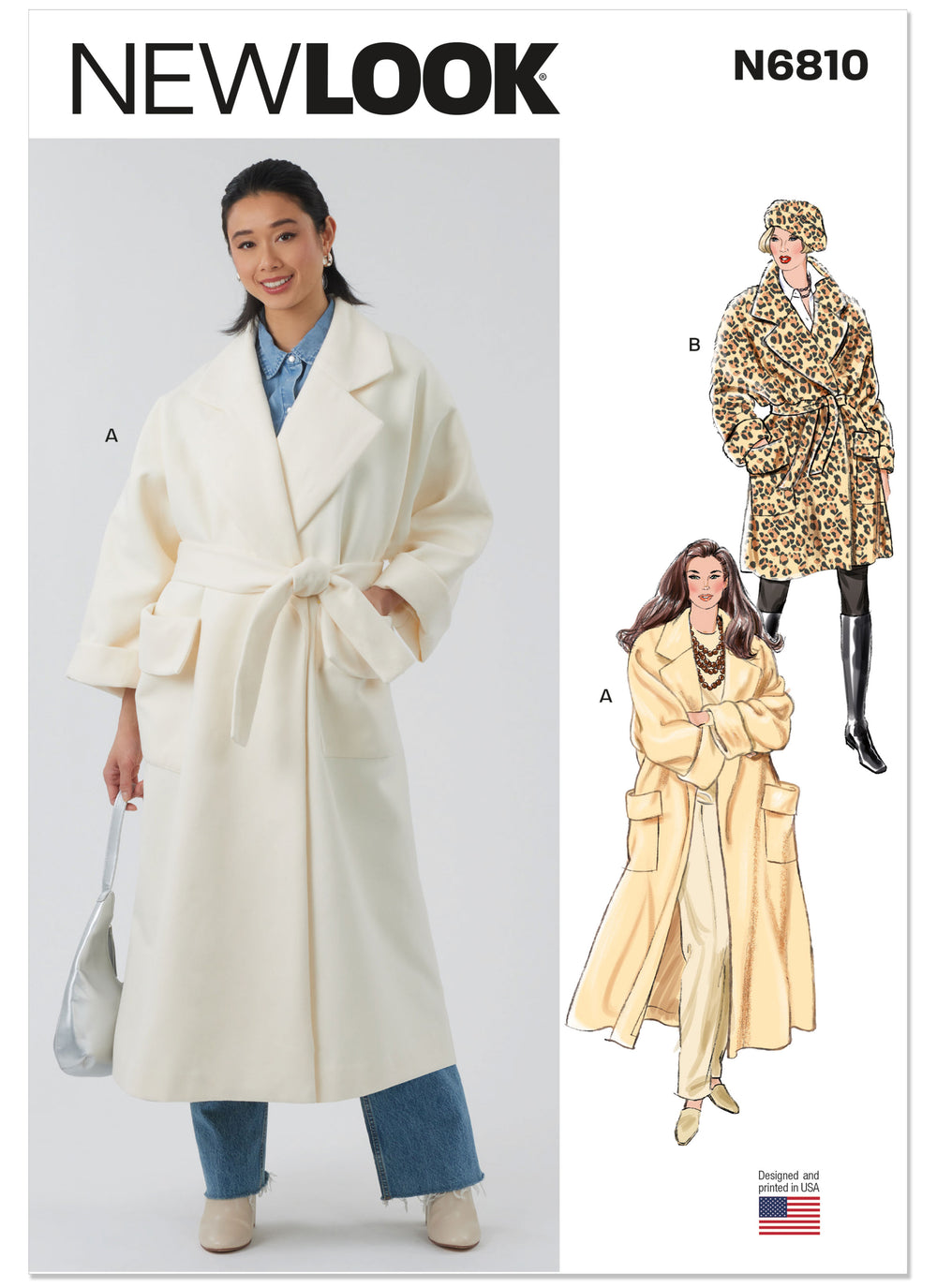 New Look Misses' Coat with Belt in Two Lengths N6810