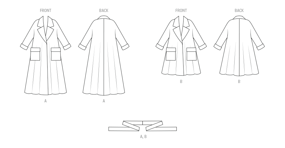 New Look Misses' Coat with Belt in Two Lengths N6810