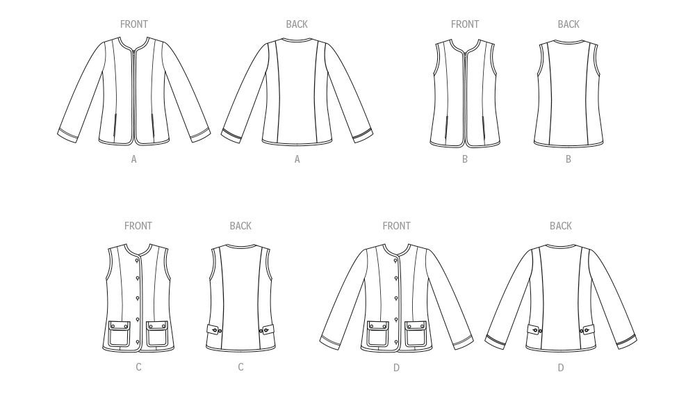 New Look Misses' Jacket and Vest N6812
