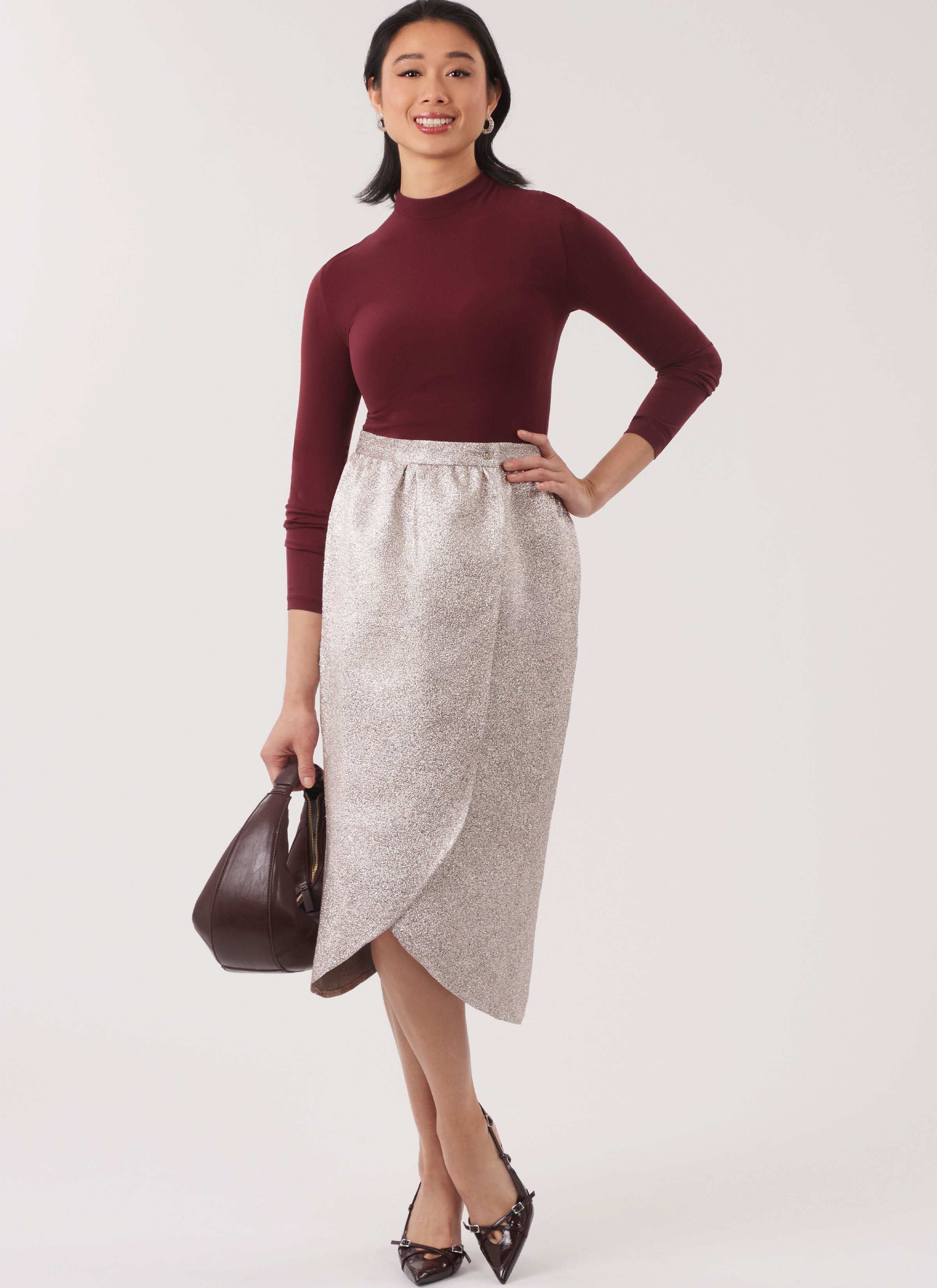 New Look Misses' Wrap Skirt in Two Lengths N6813 – The Fold Line