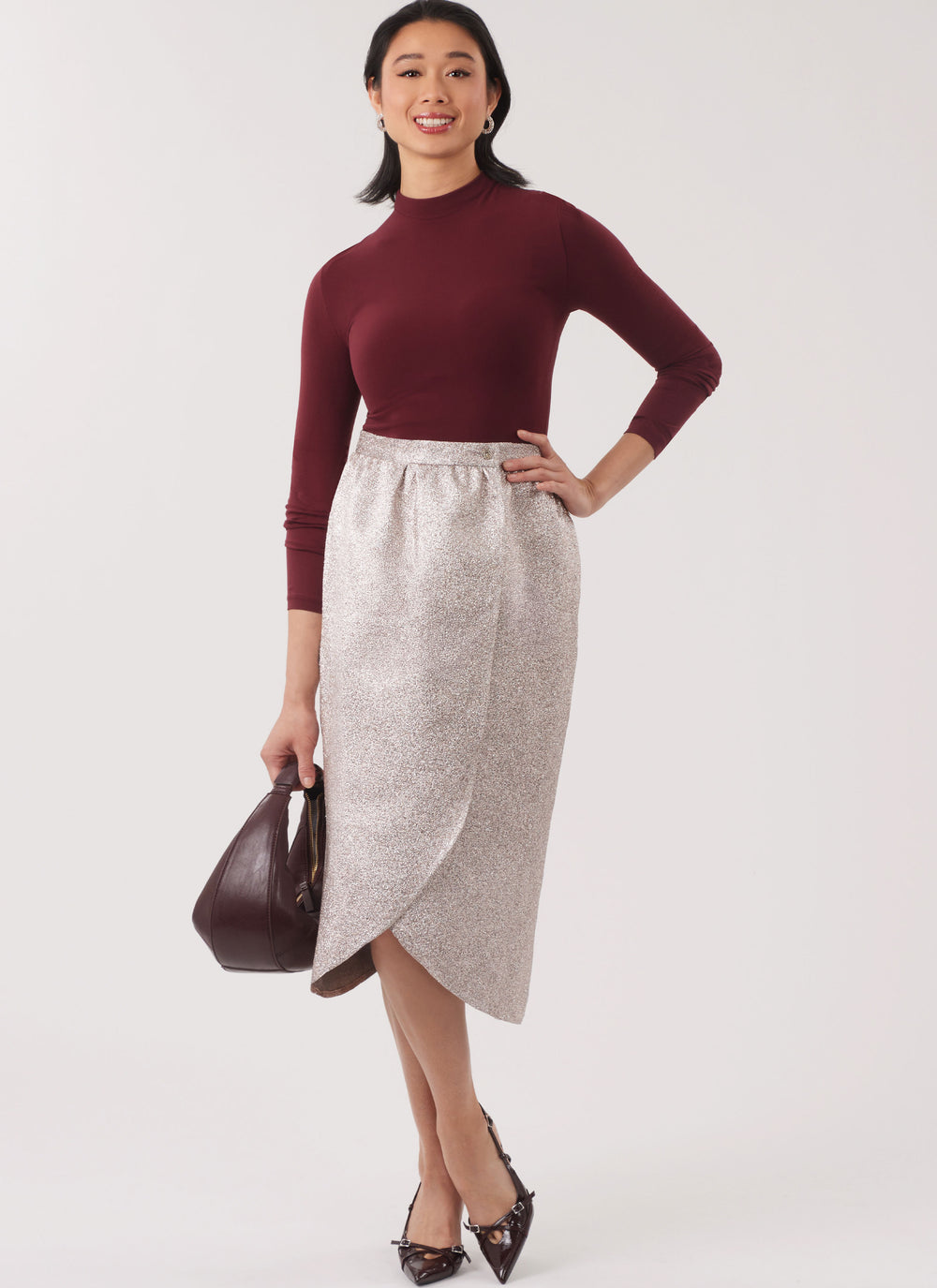 New Look Misses' Wrap Skirt in Two Lengths N6813