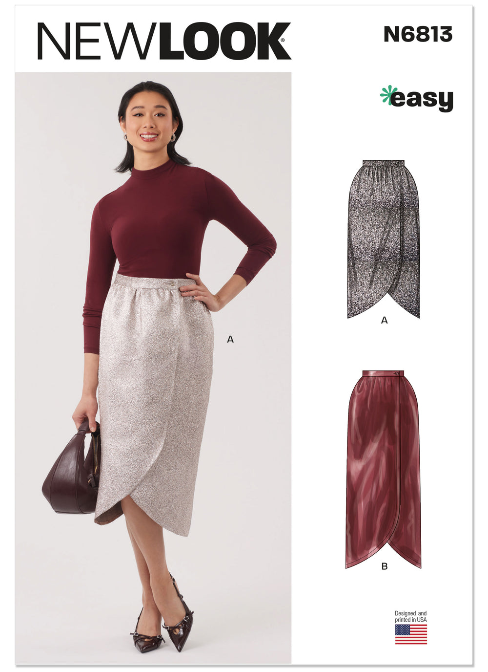 New Look Misses' Wrap Skirt in Two Lengths N6813