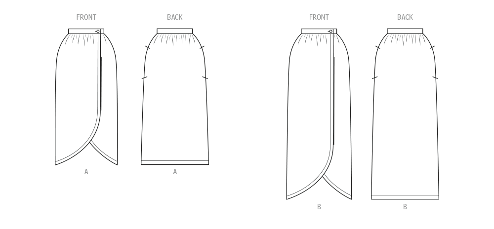 New Look Misses' Wrap Skirt in Two Lengths N6813
