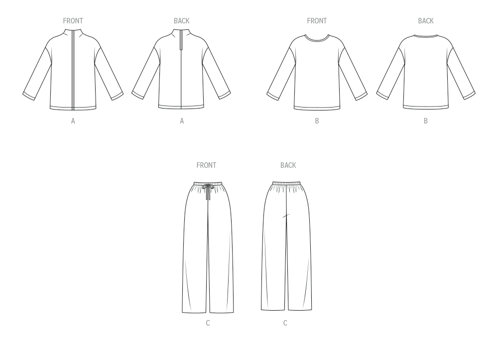New Look Misses' Knit Tops and Knit or Woven Pull on Trousers N6814