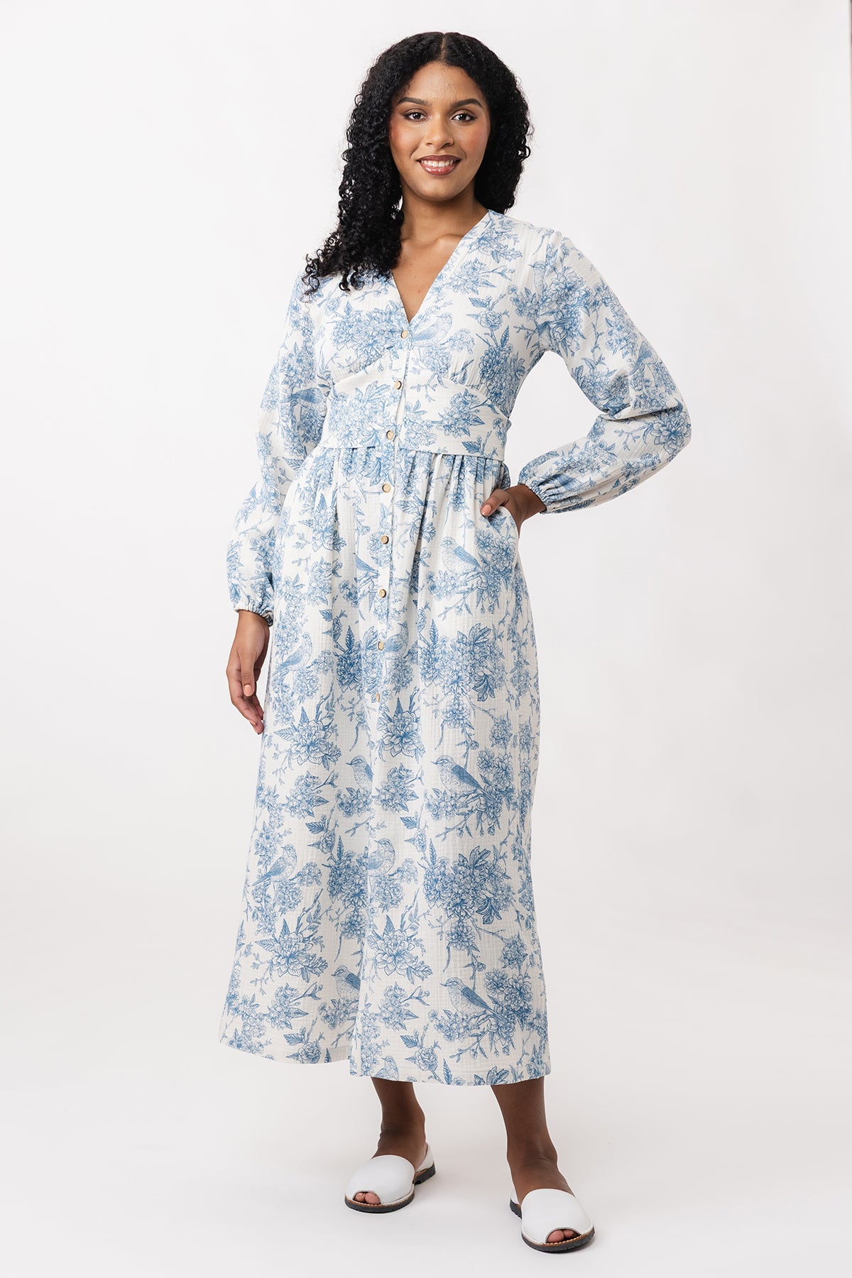 Named Oodi Gathered Midi Dress