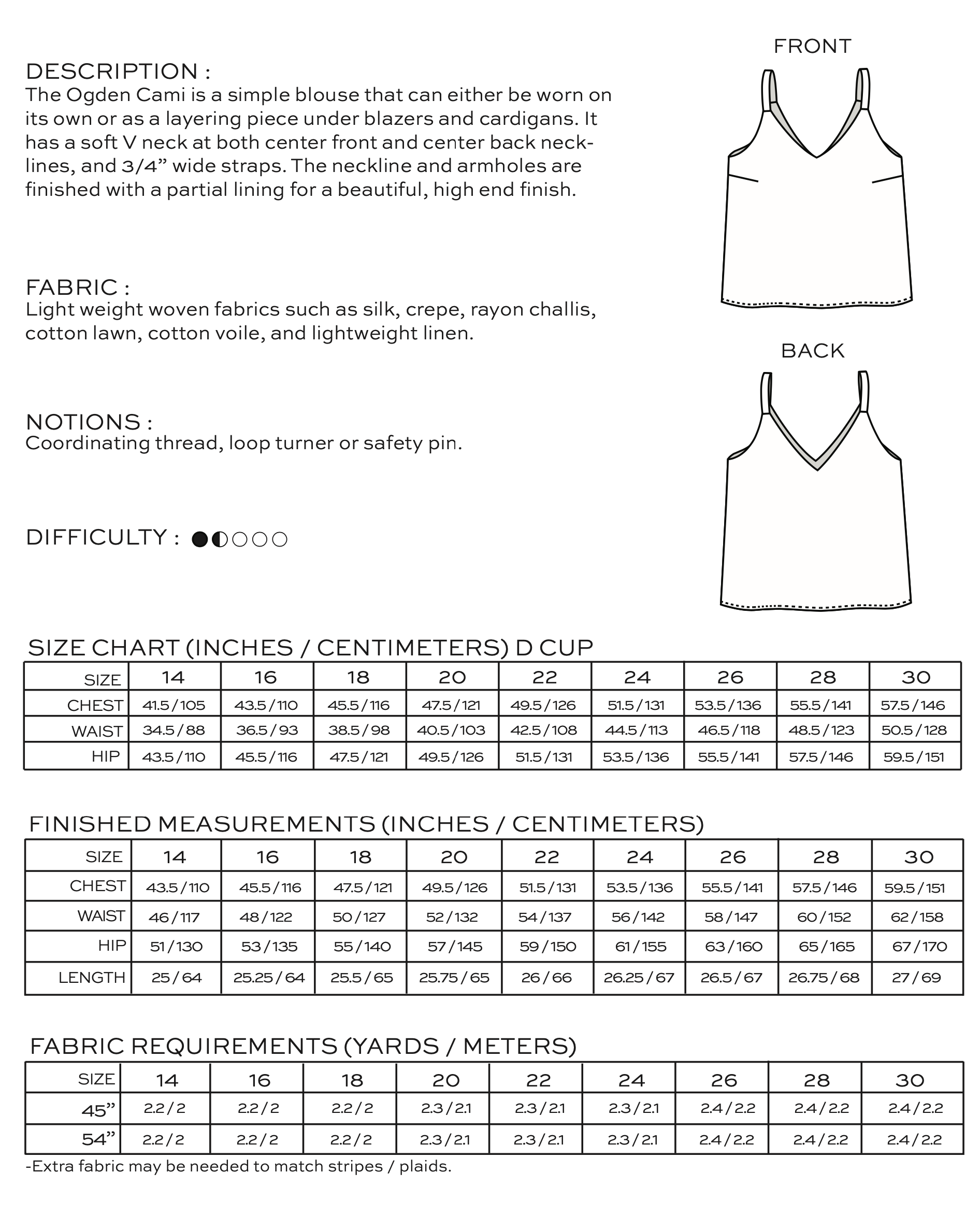 True Bias Ogden Cami