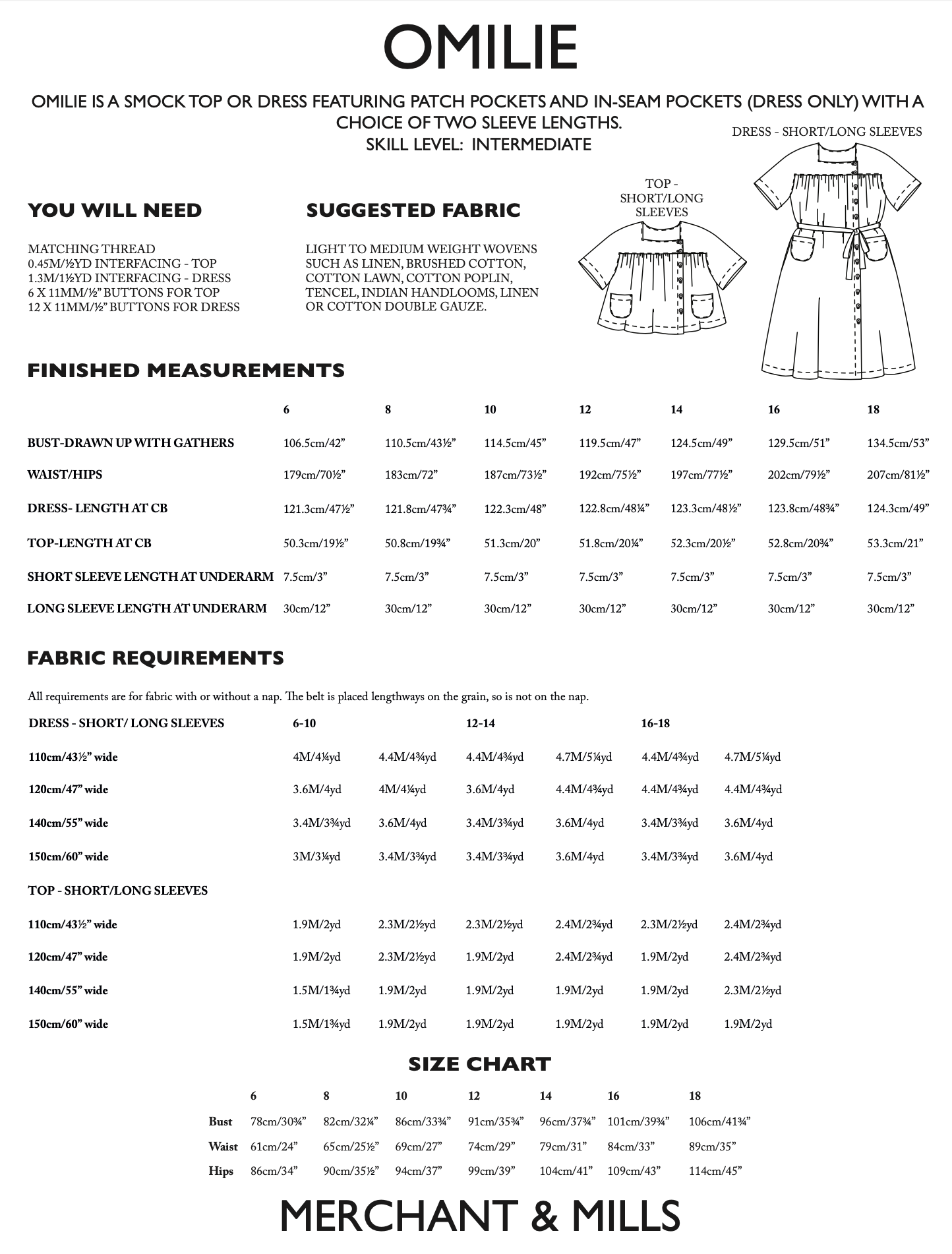 Merchant & Mills Omilie Top or Dress