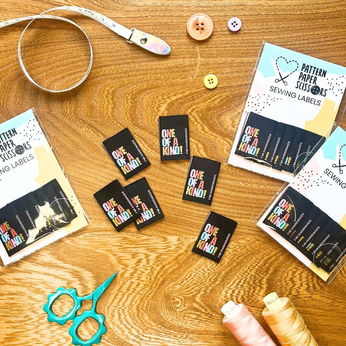 Pattern Paper Scissors 'One of a Kind' Labels