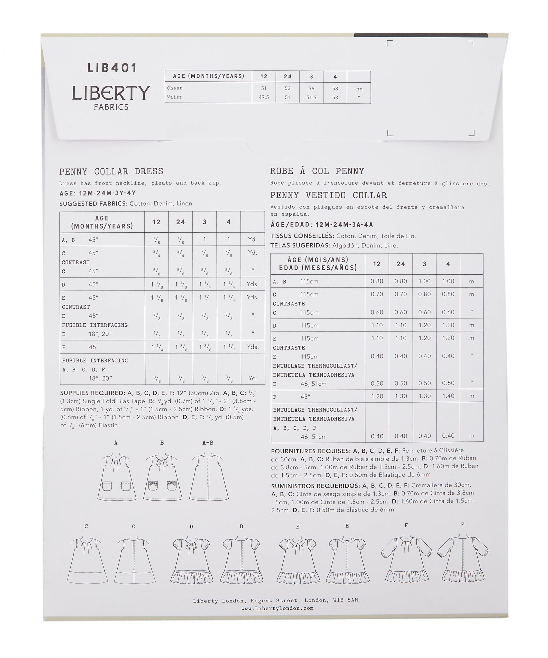 Liberty Sewing Patterns Penny Collar Dress