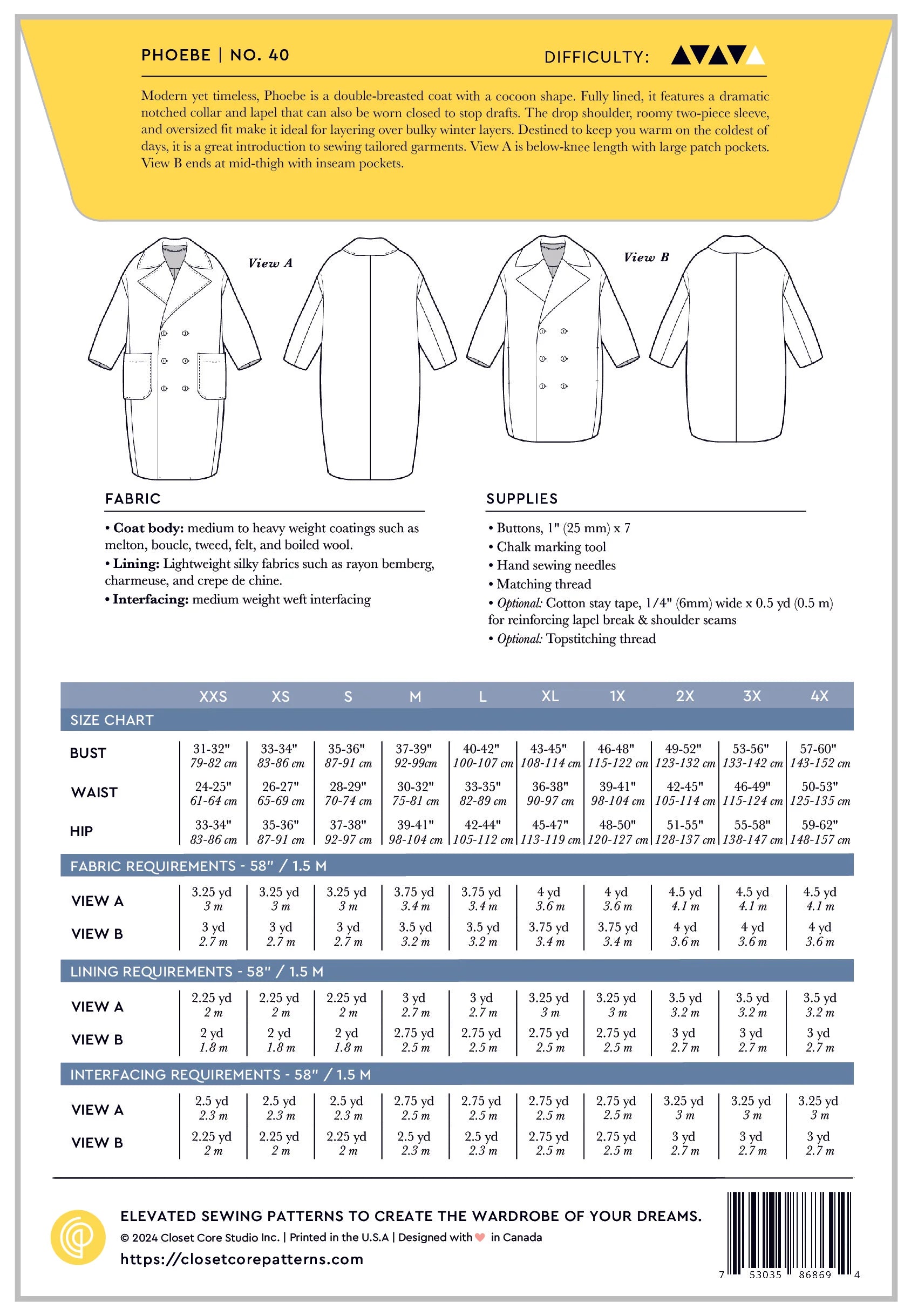 Closet Core Patterns Phoebe Coat