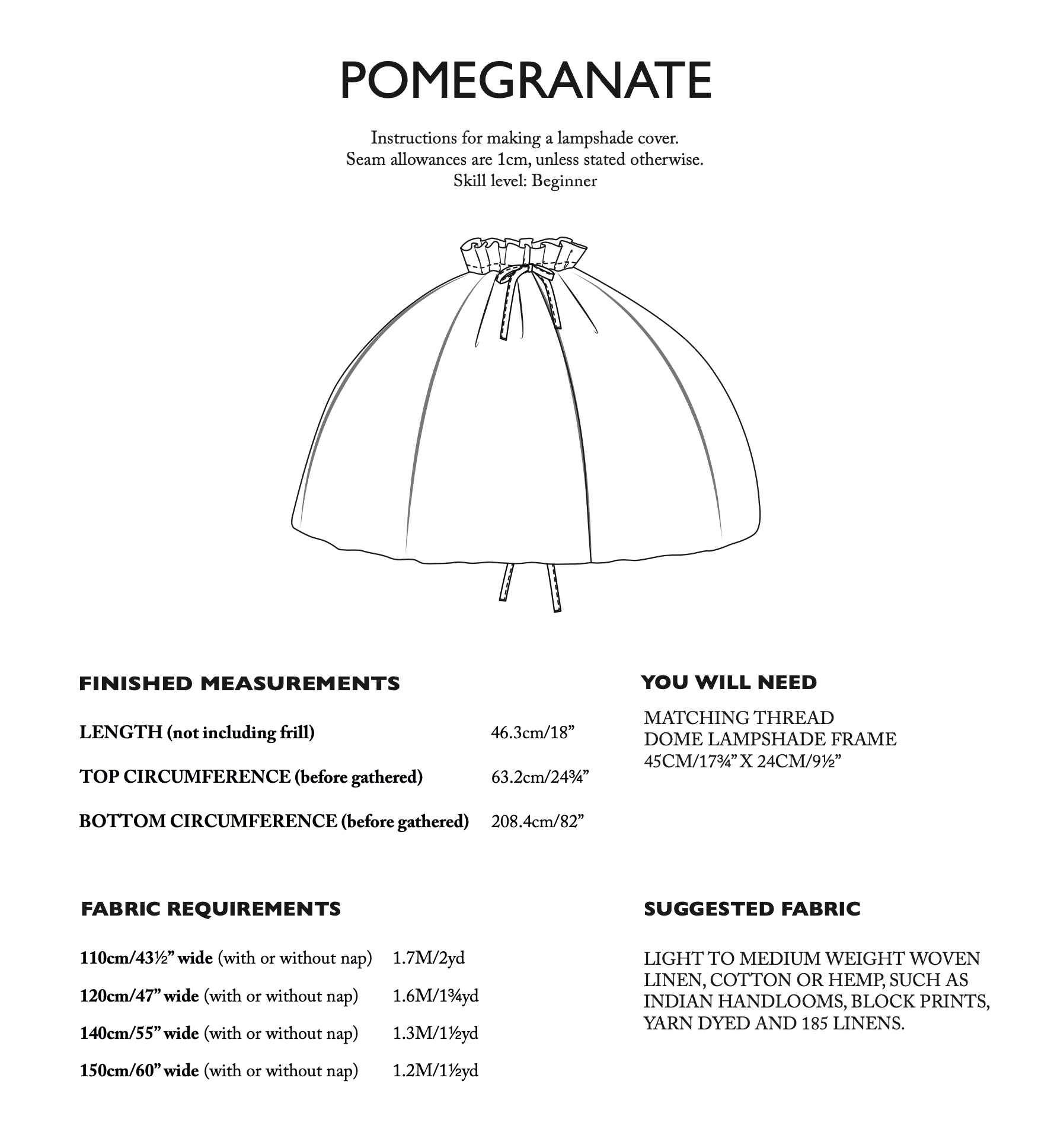 Merchant & Mills Pomegranate Lampshade Cover