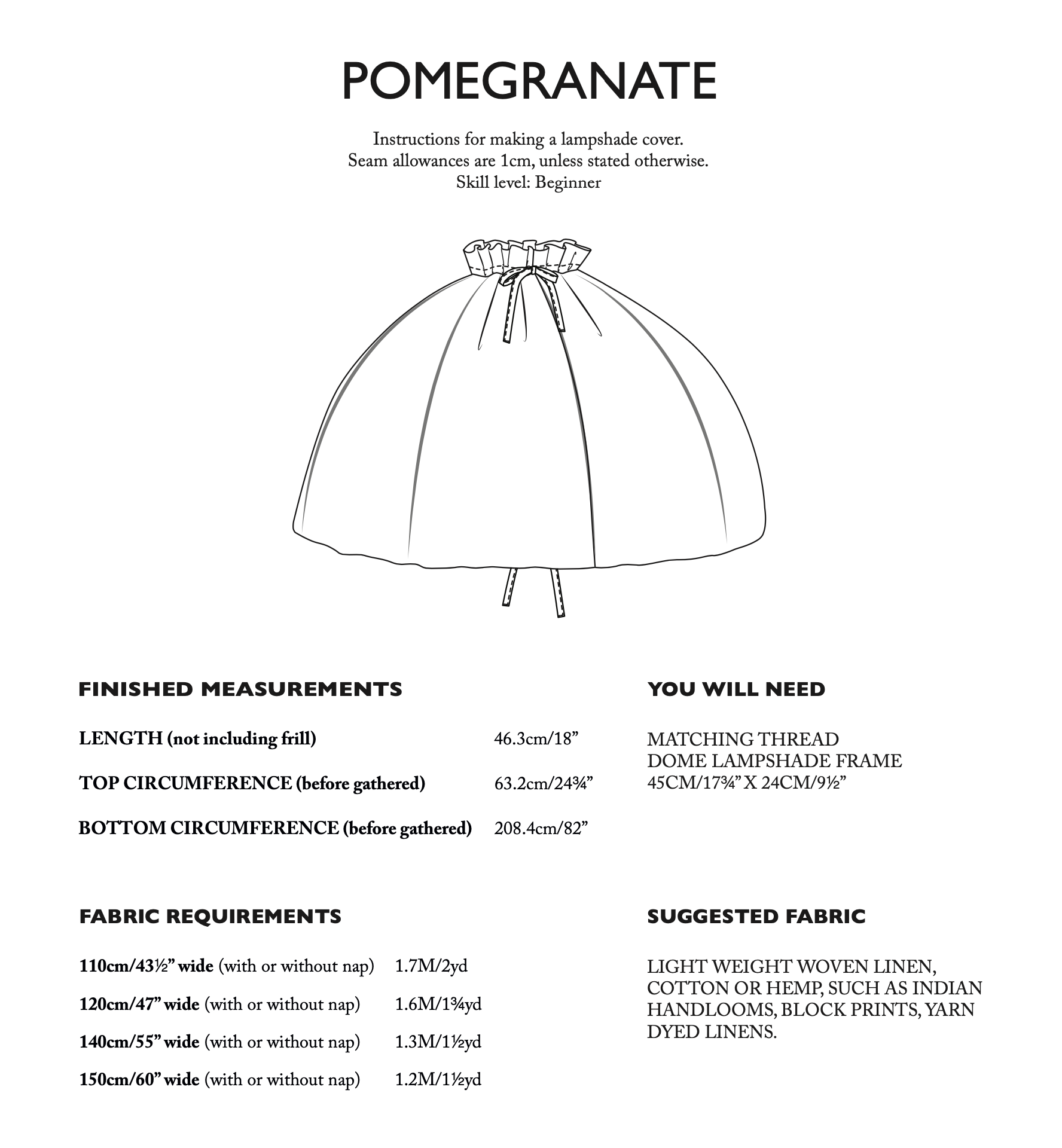 Merchant & Mills Pomegranate Lampshade Cover