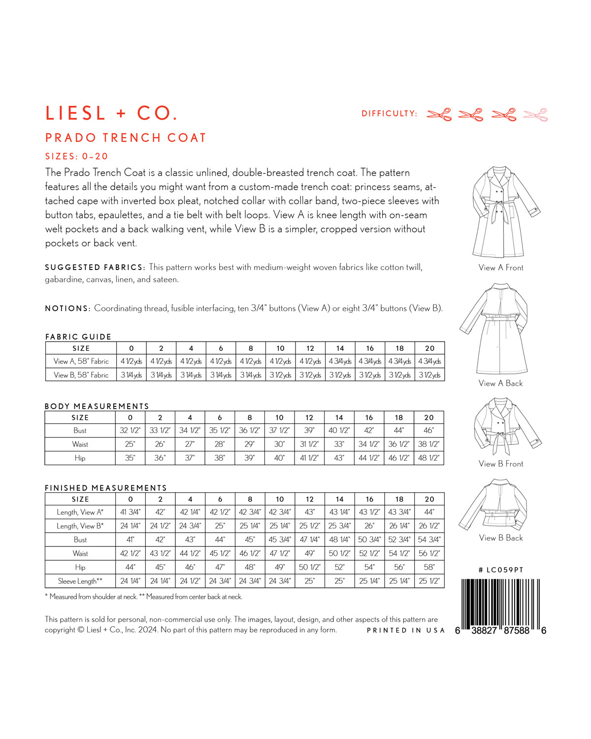 Liesl + Co Prado Trench Coat