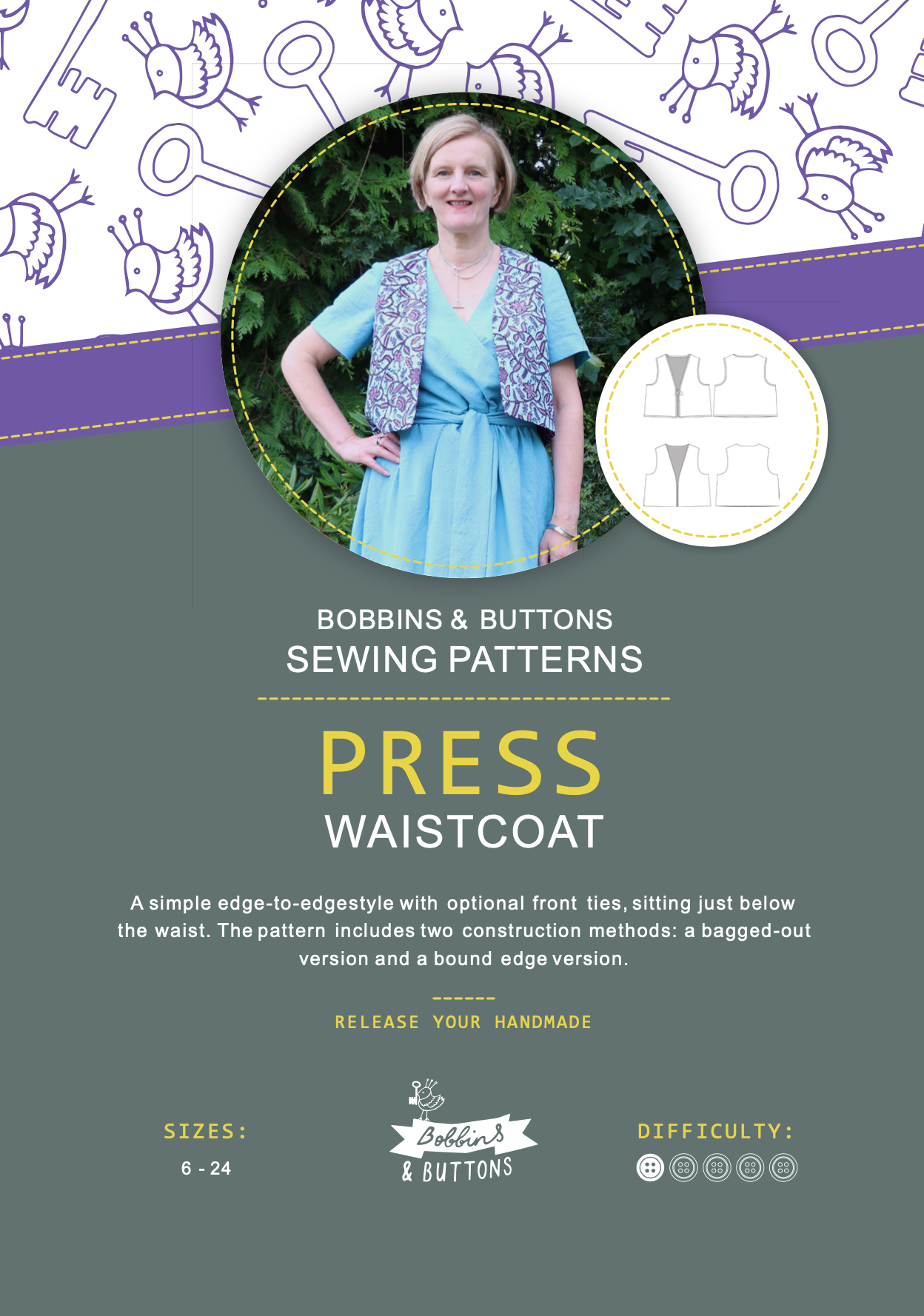 Bobbins and Buttons Press Waistcoat