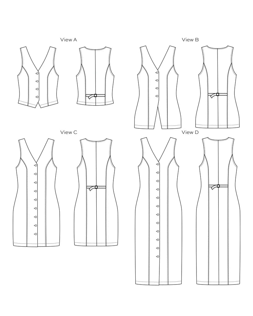 True Bias Quinn Vest and Dress