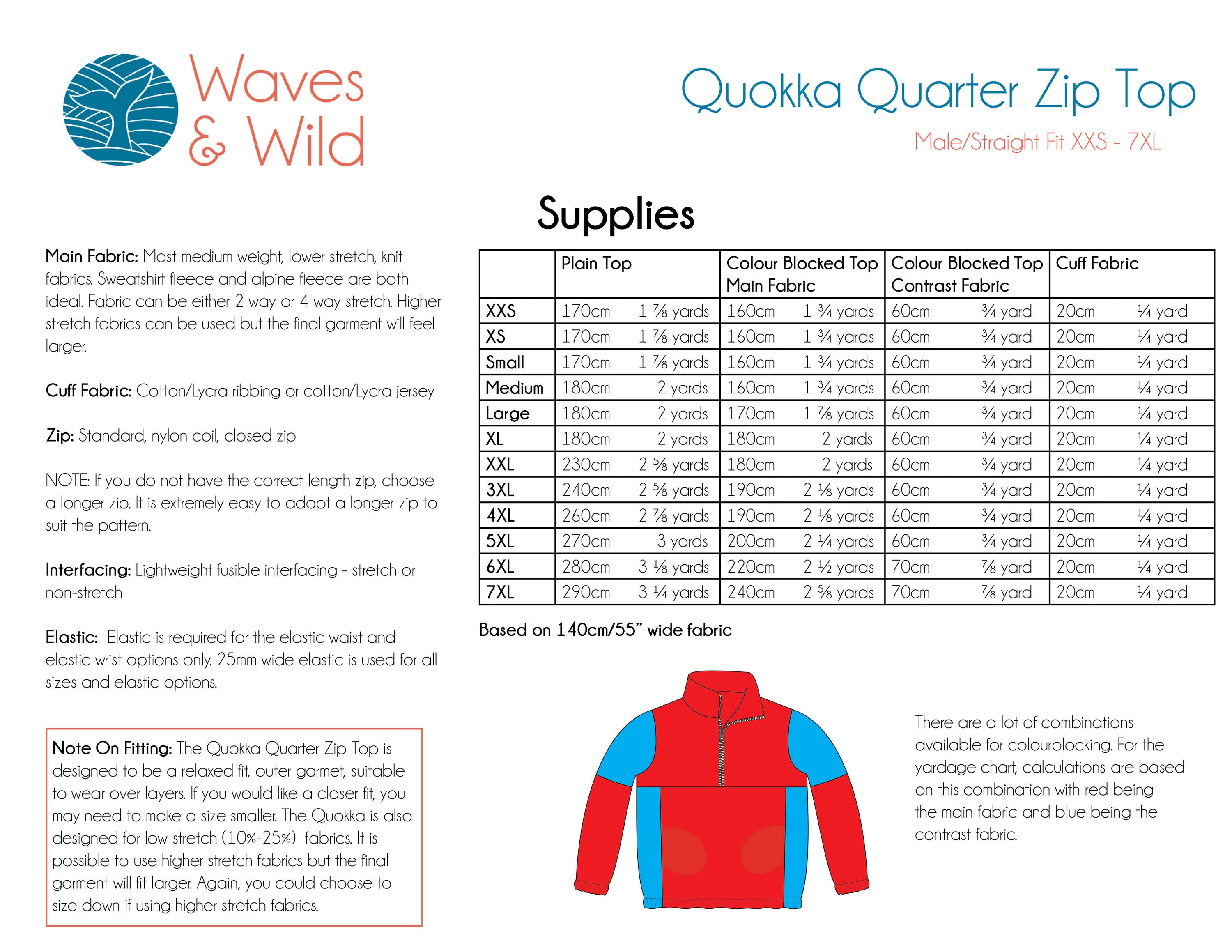 Waves & Wild Men's Quokka Quarter Zip Top