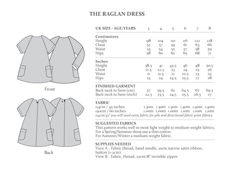 The Avid Seamstress Children's Raglan Dress