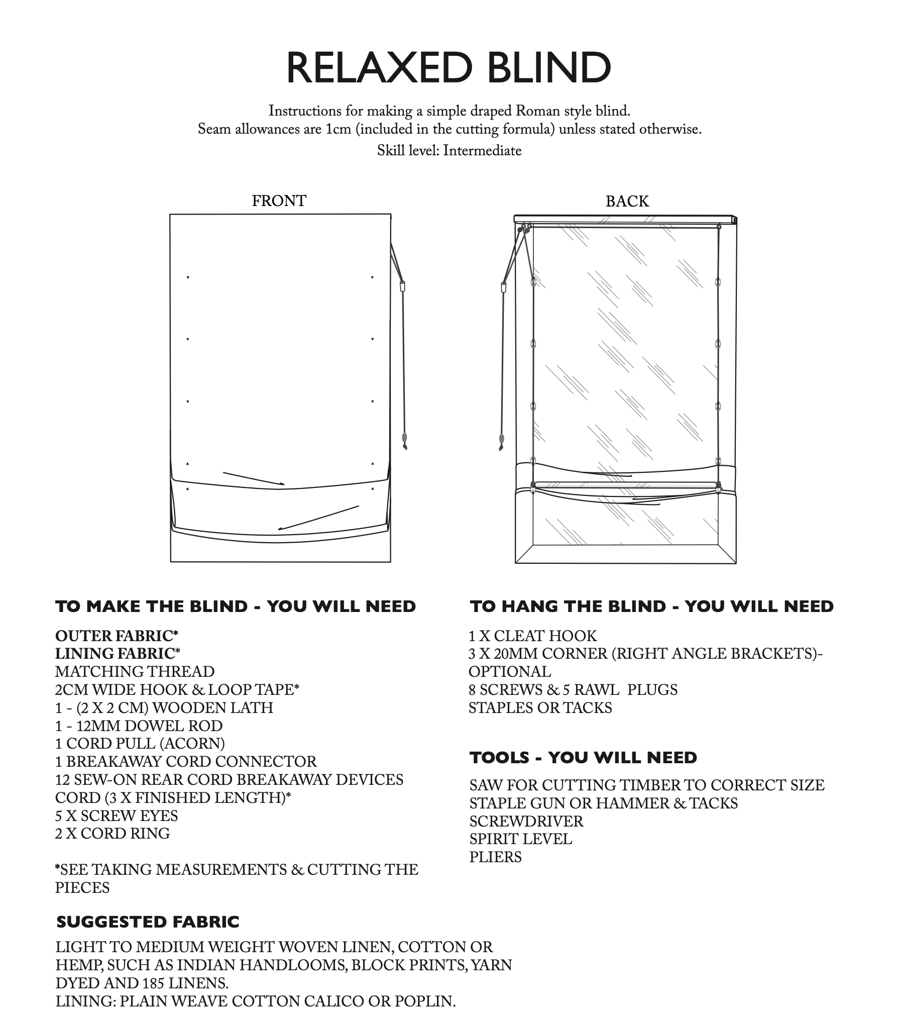 Merchant & Mills Relaxed Blind PDF