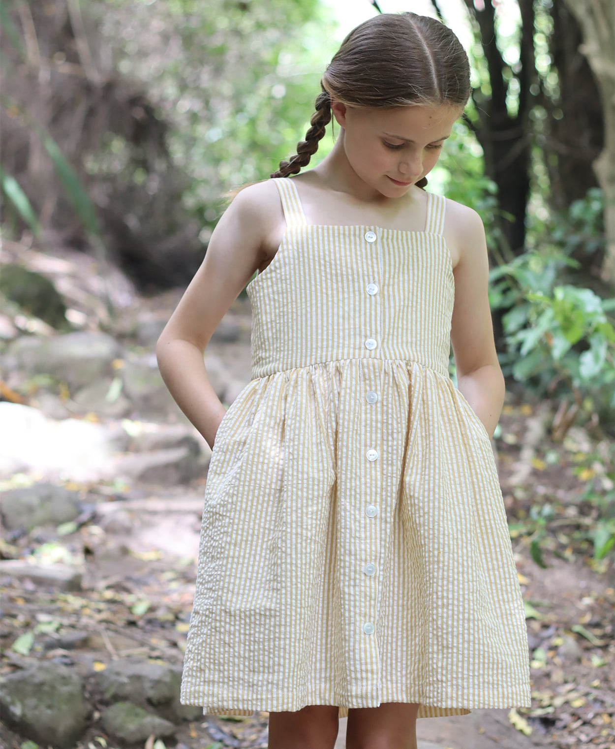 Below the Kōwhai Baby/Child/Teen Rimu Dress