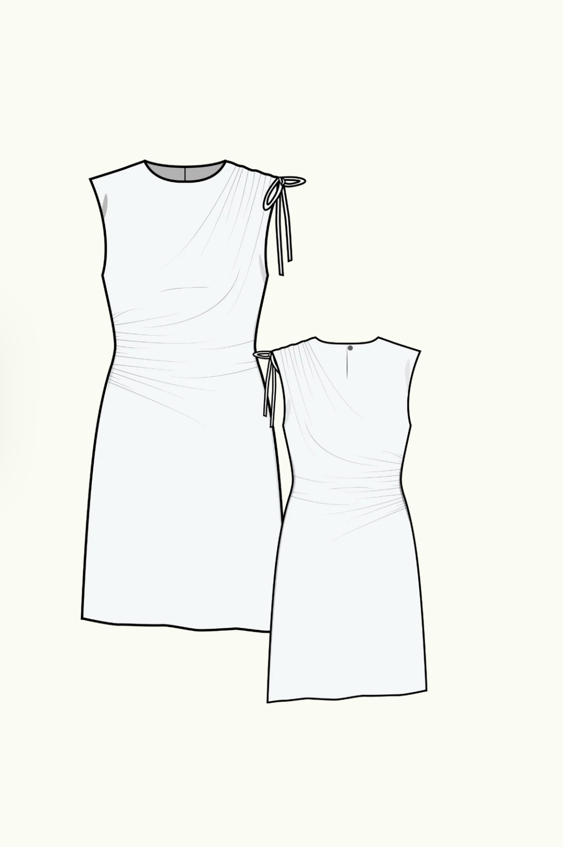 Puff and Pencil Ruched Dress
