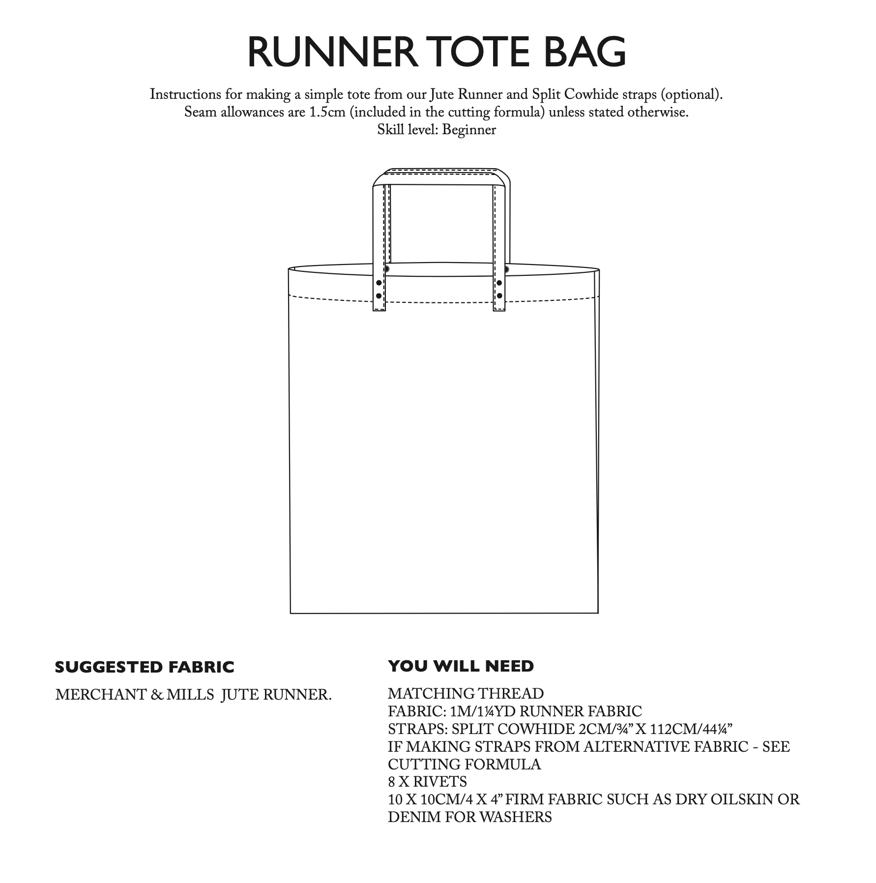 Merchant & Mills Runner Tote Bag PDF (free)