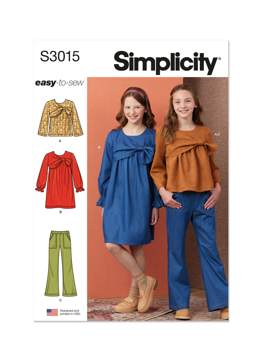 Simplicity Child/Teen Top, Dress & Trousers S3015