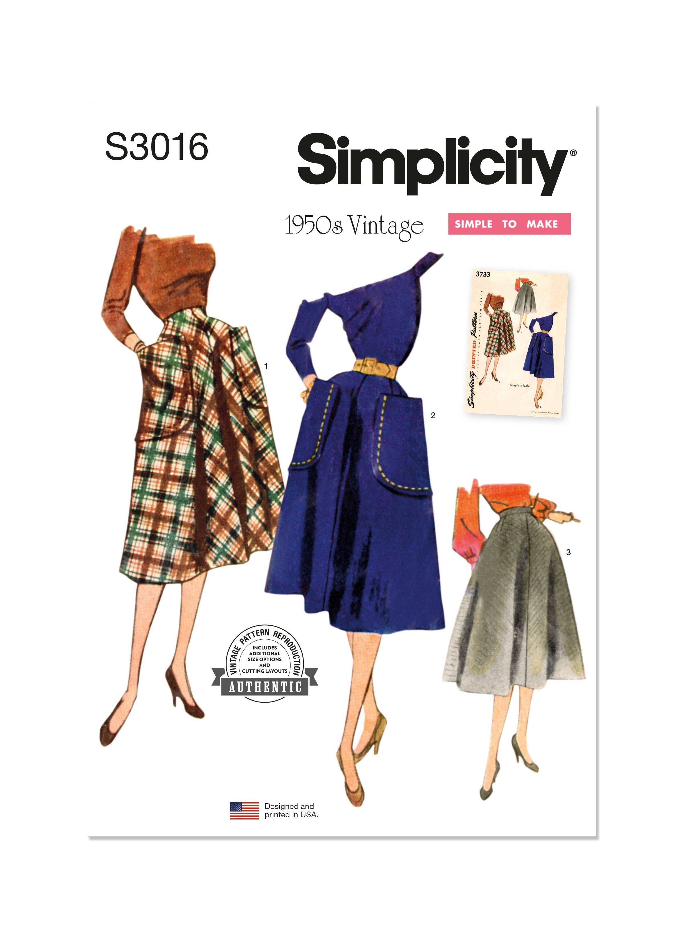 Simplicity Vintage Skirts S3016