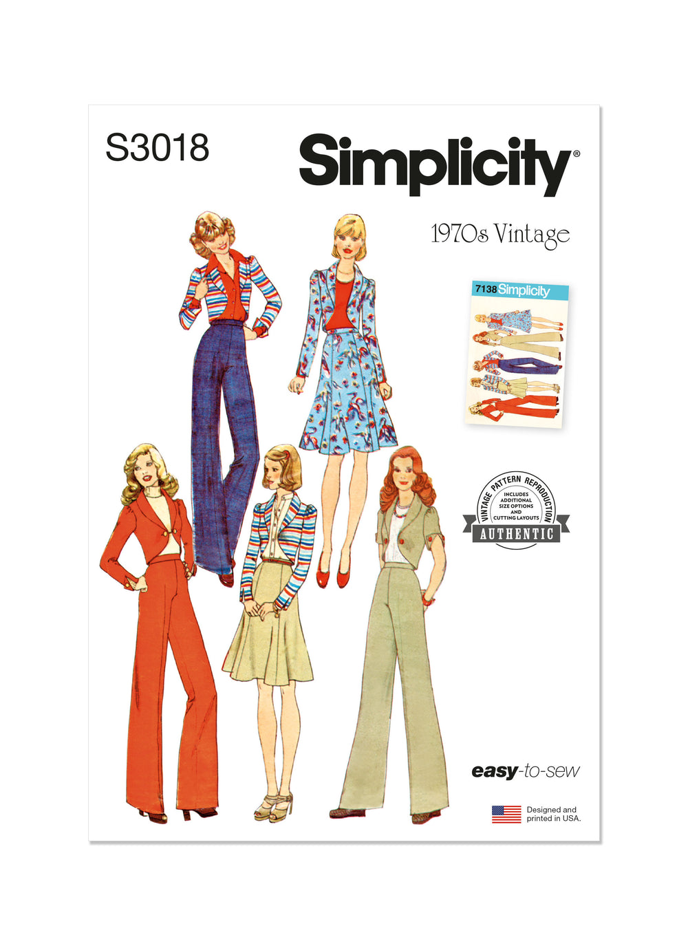 Simplicity Vintage Trousers, Skirt & Jacket S3018