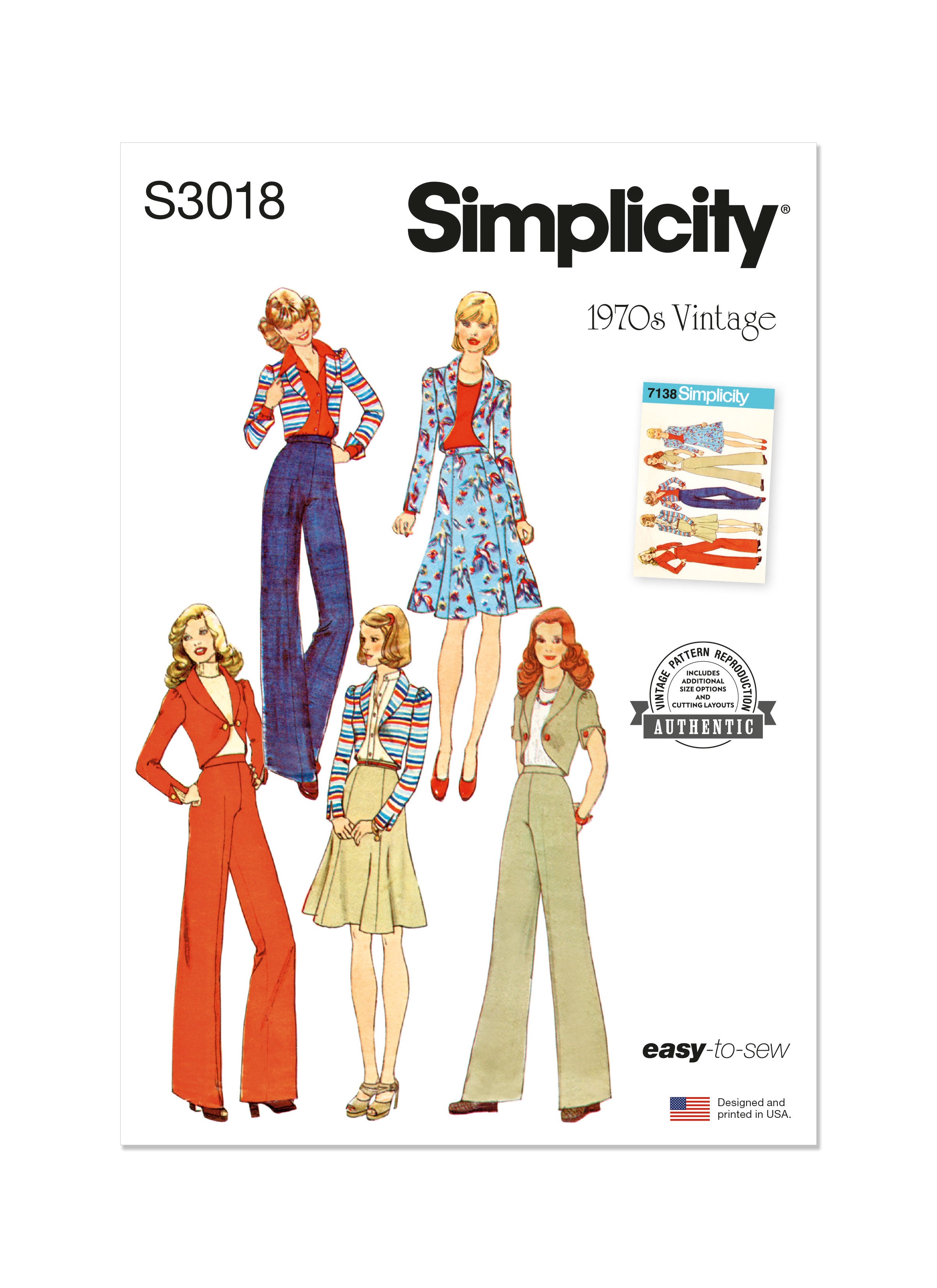 Simplicity Vintage Trousers, Skirt & Jacket S3018