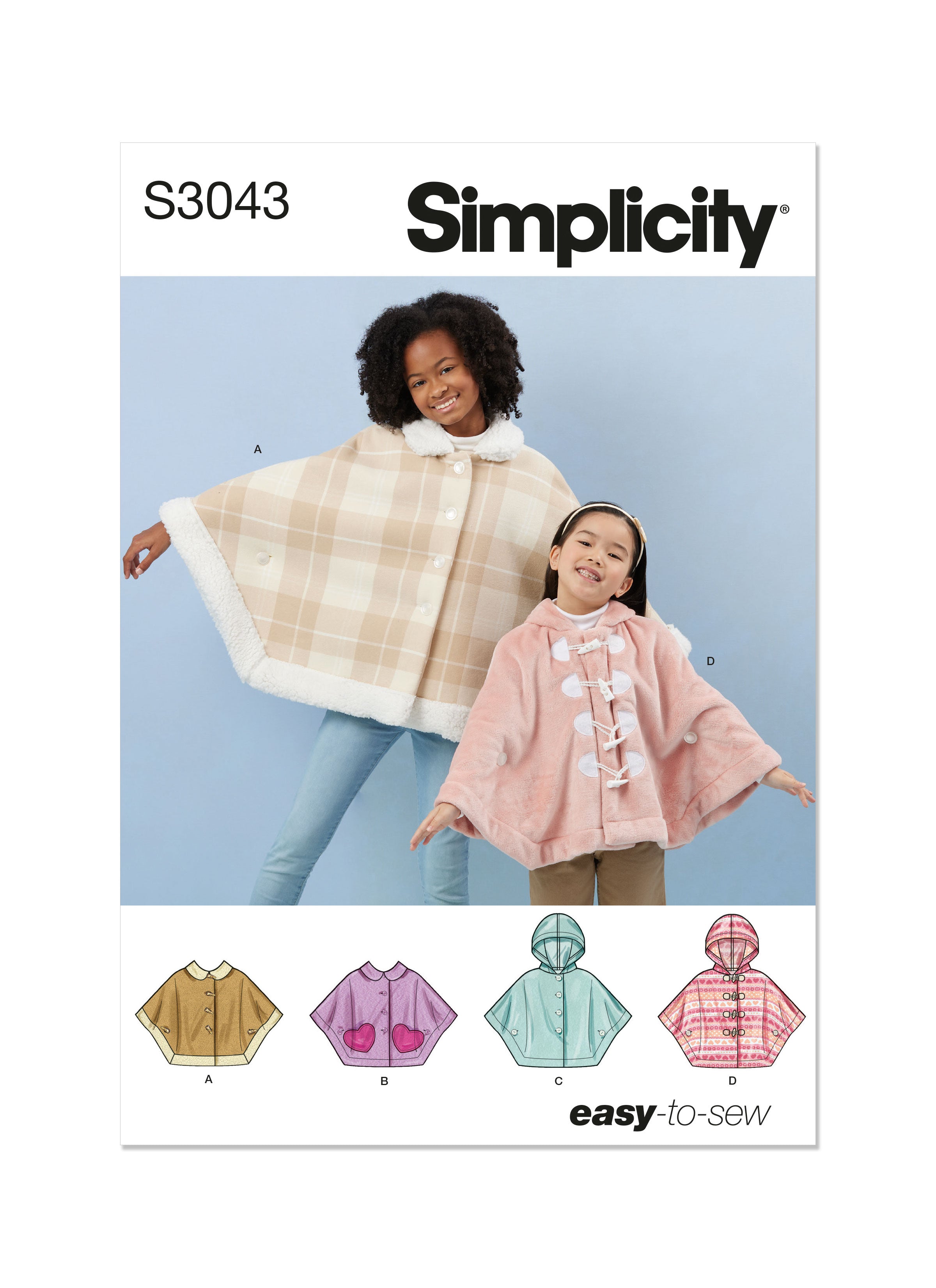 Simplicity Child/Teen Ponchos S3043