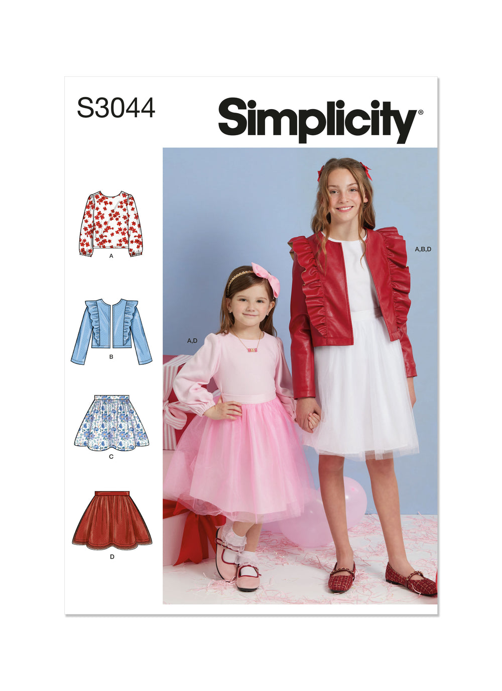 Simplicity Child/Teen Skirts, Jacket & Tops S3044