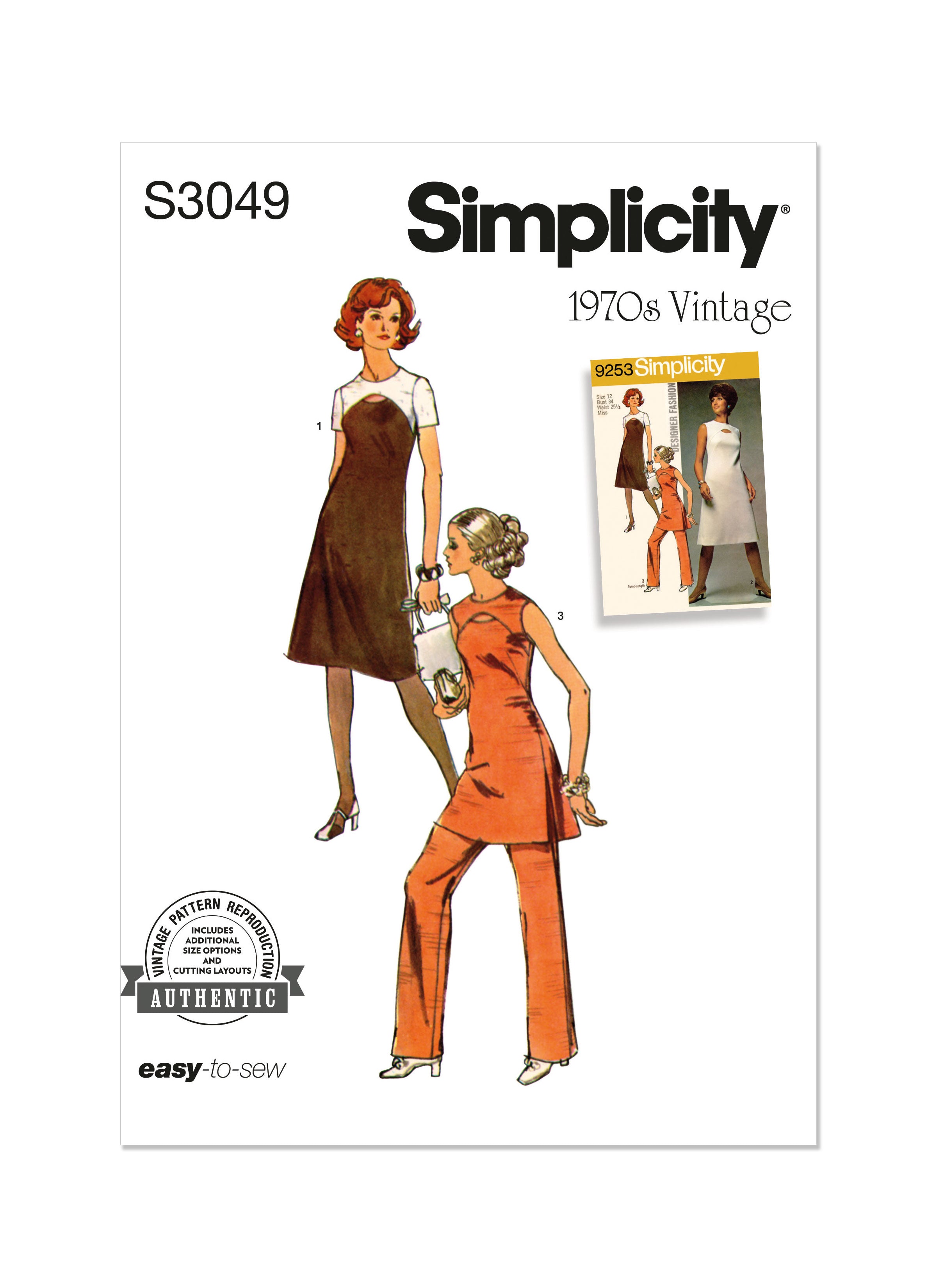 Simplicity Vintage Dress, Tunic & Trousers S3049