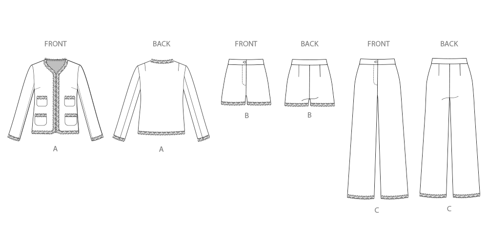 Simplicity Jacket, Shorts and Trousers S3074