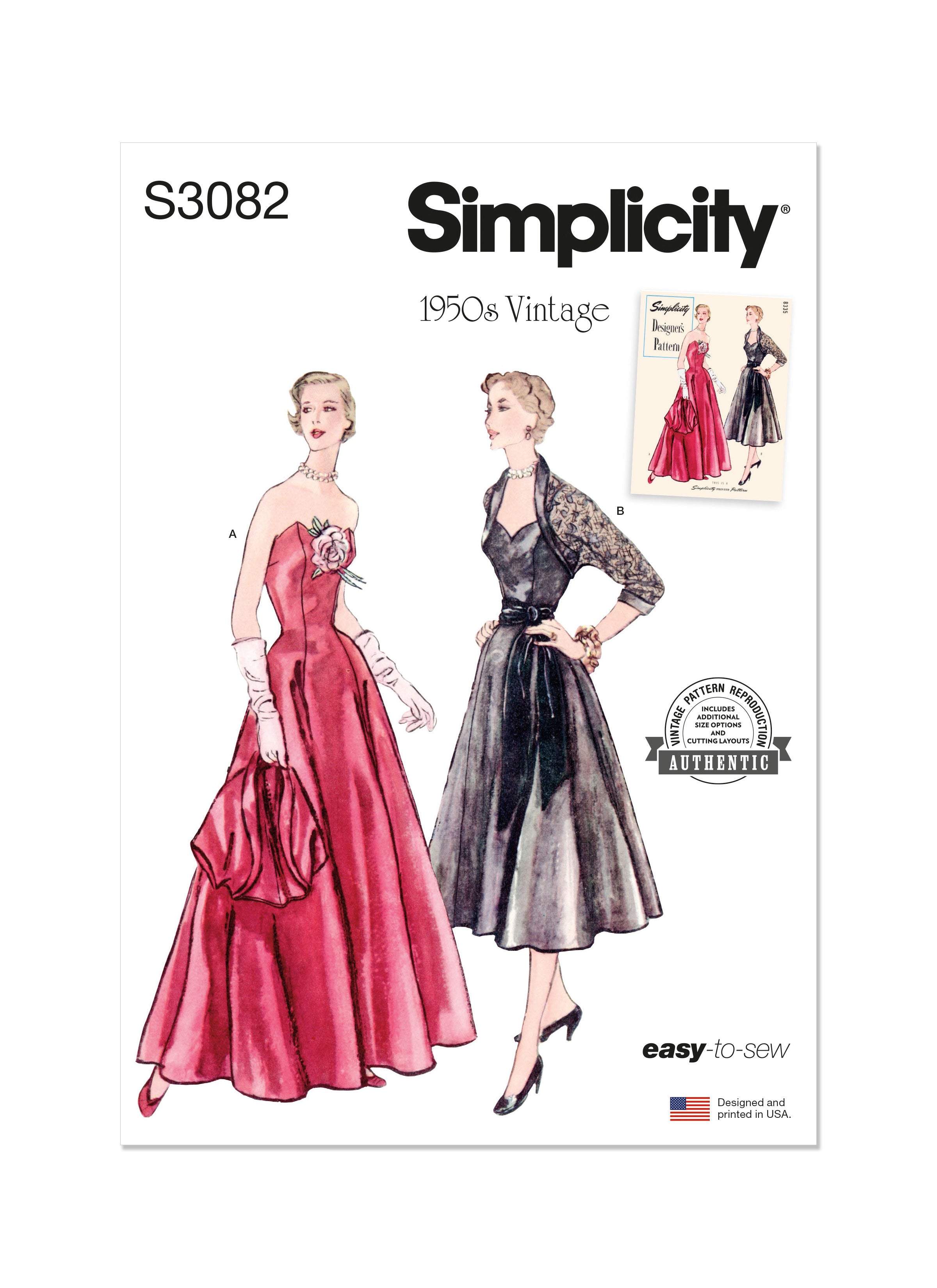 Simplicity Afternoon and Evening Dress and Bolero S3082