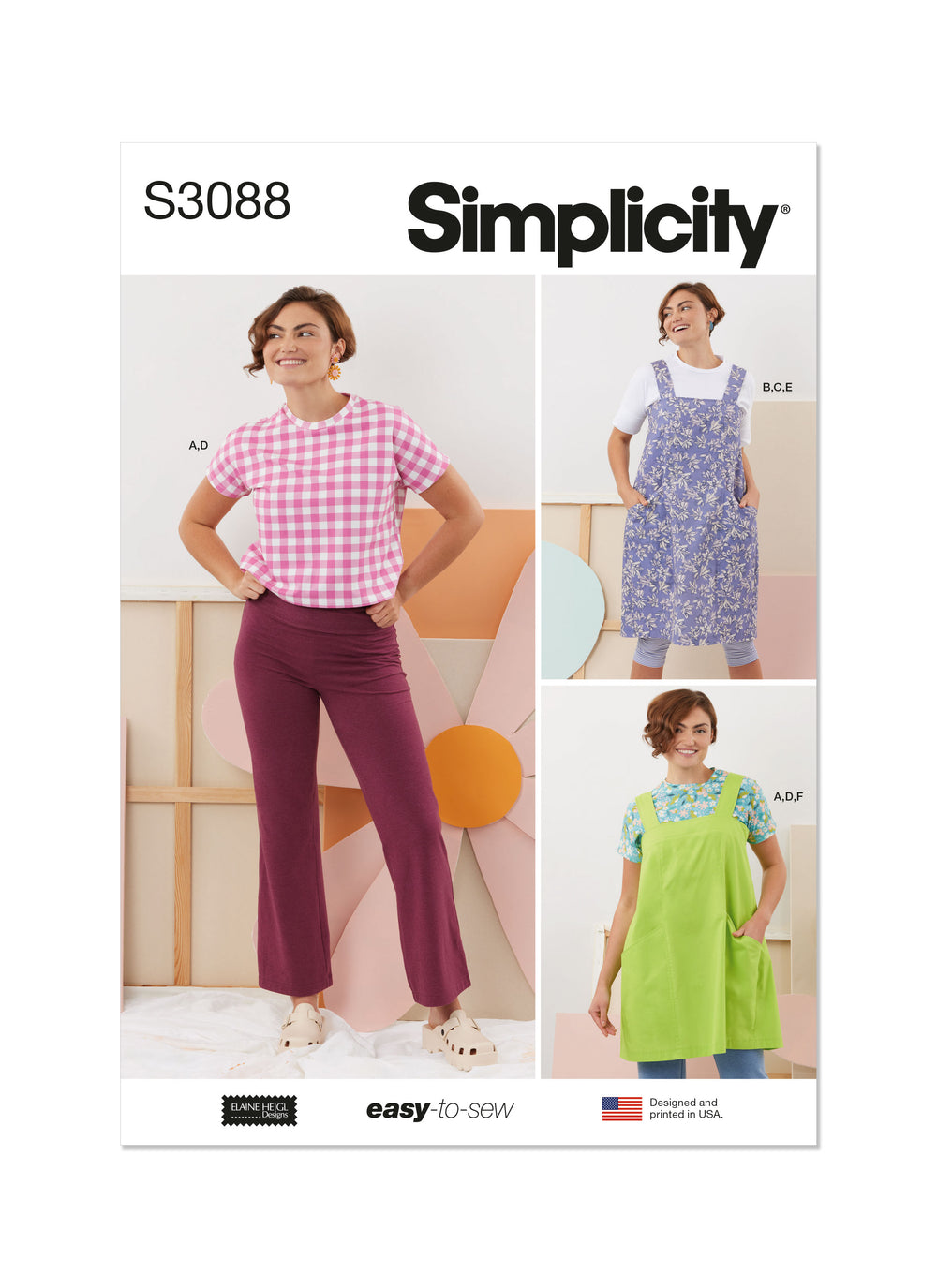 Simplicity Tops, Trousers and Apron Dresses S3088