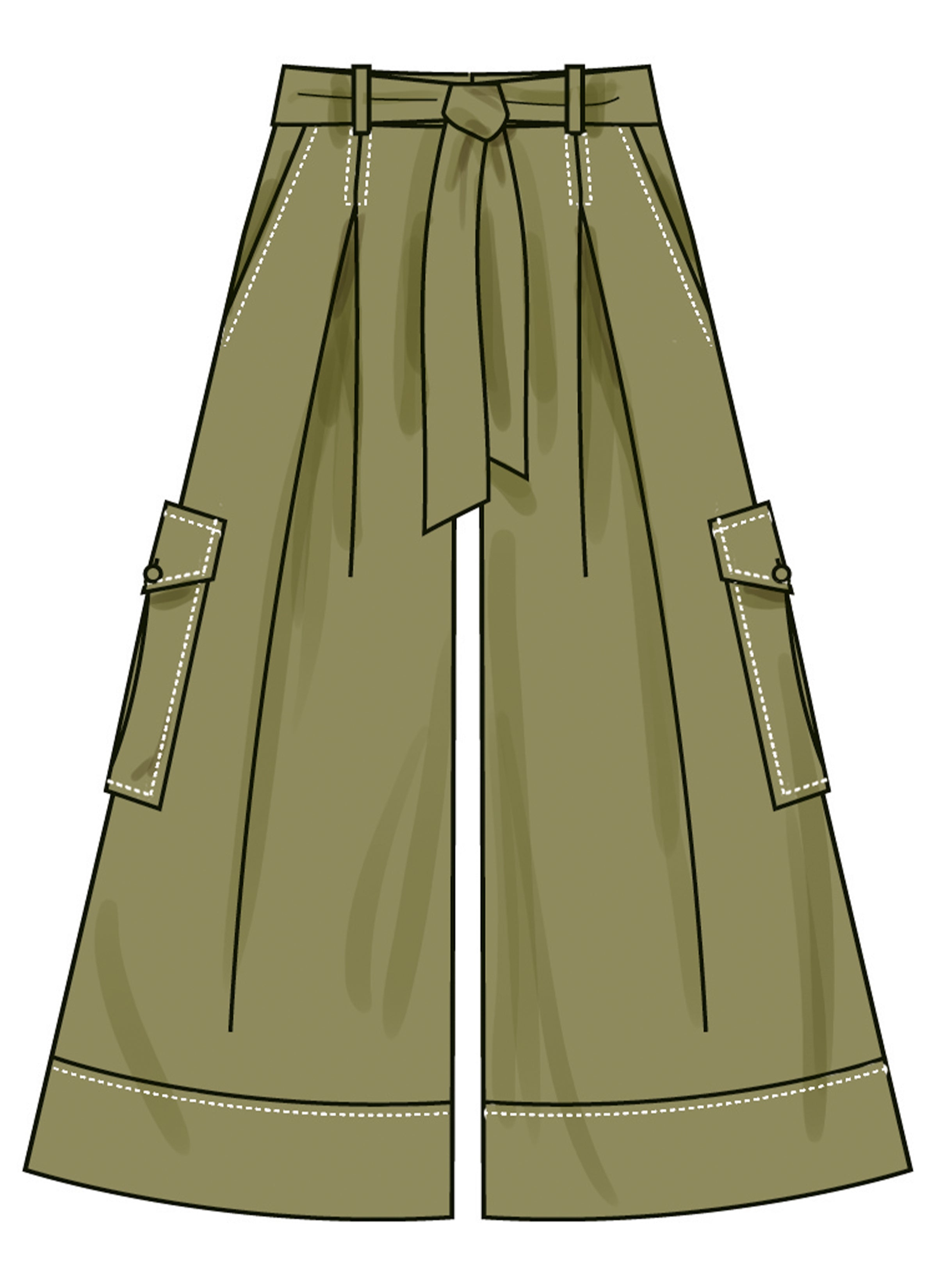 Simplicity Shorts and Trousers with Tie Belt S3106