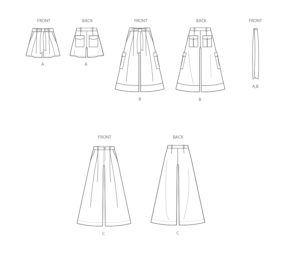 Simplicity Shorts and Trousers with Tie Belt S3106