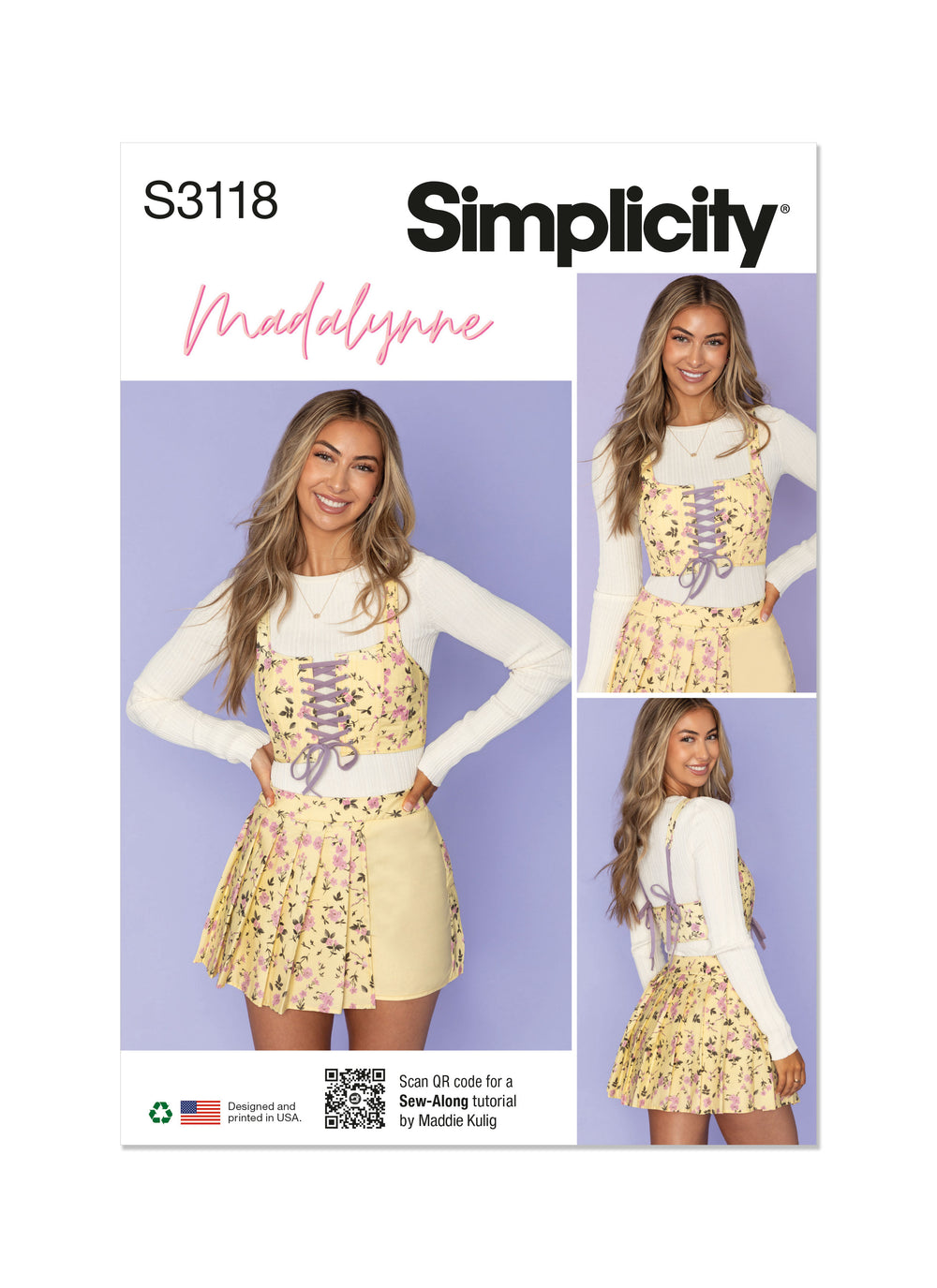 Simplicity Cropped Corset and Skort S3118