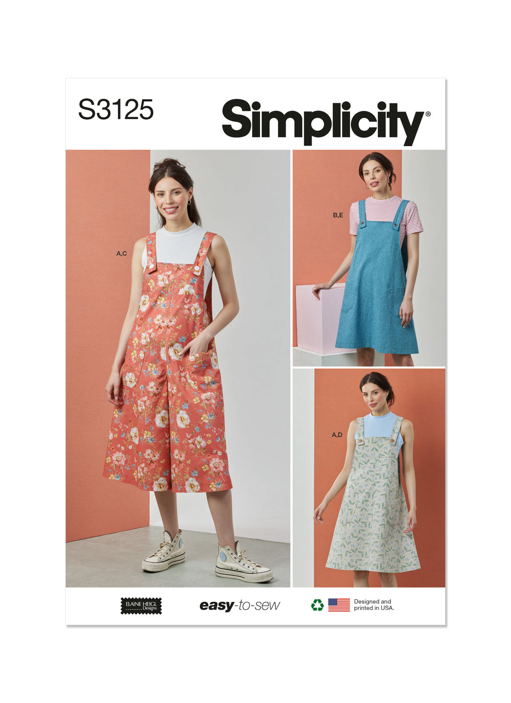 Simplicity Knit Tops, Overalls and Pinafore S3125